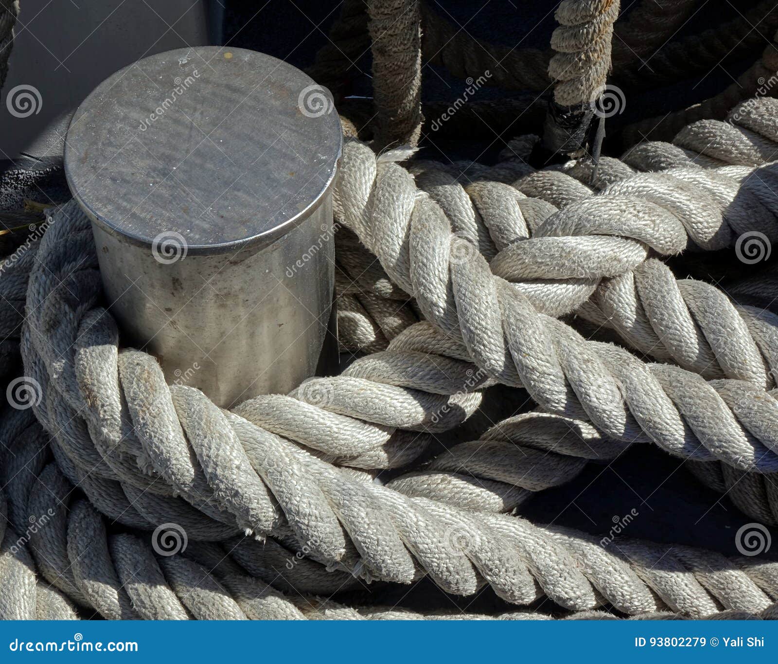 Mooring Post with a Thick Rope Stock Image Image of rope, iron 93802279