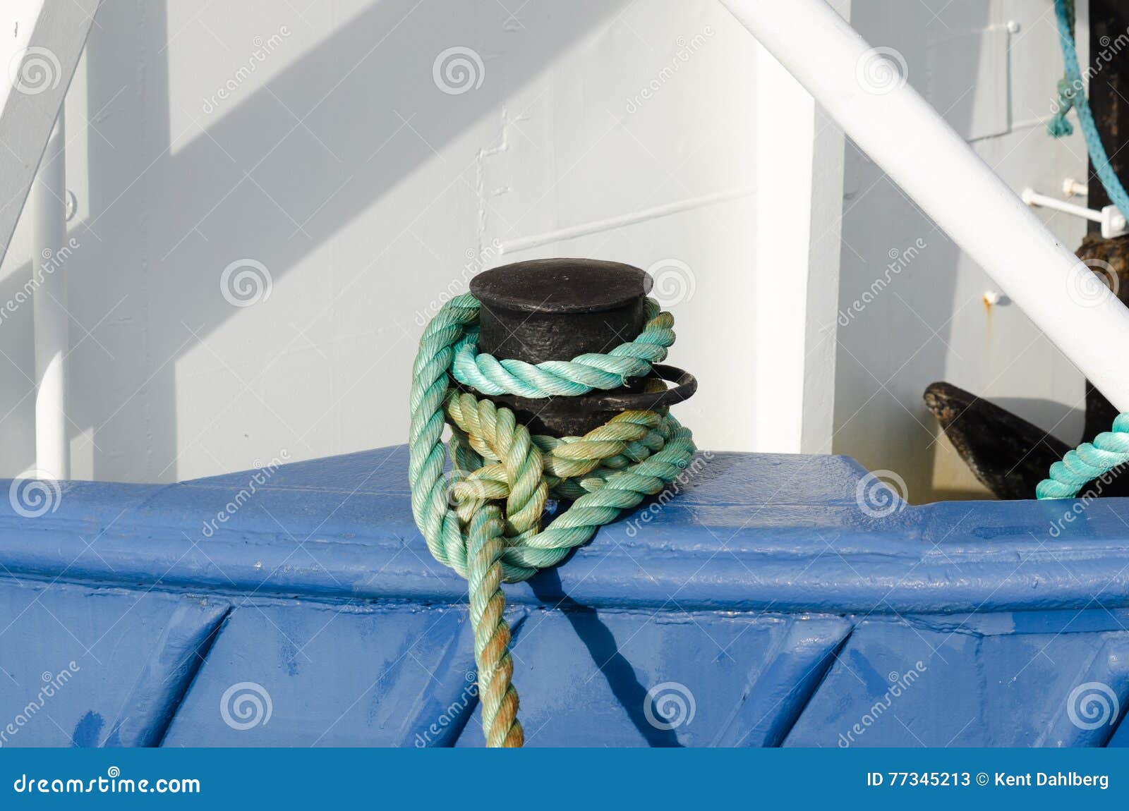 A Mooring Rope from the Boat To Land Stock Image Image of moor