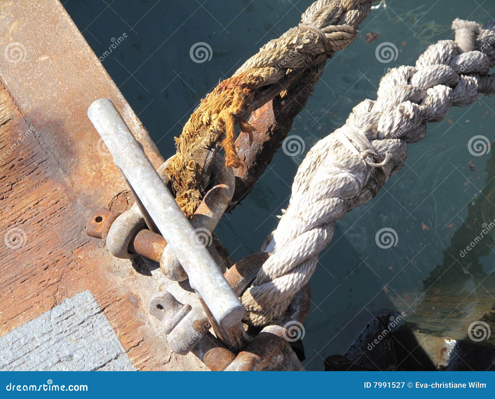 Mooring ropes stock image. Image of shackles, cleat, shipping 7991527