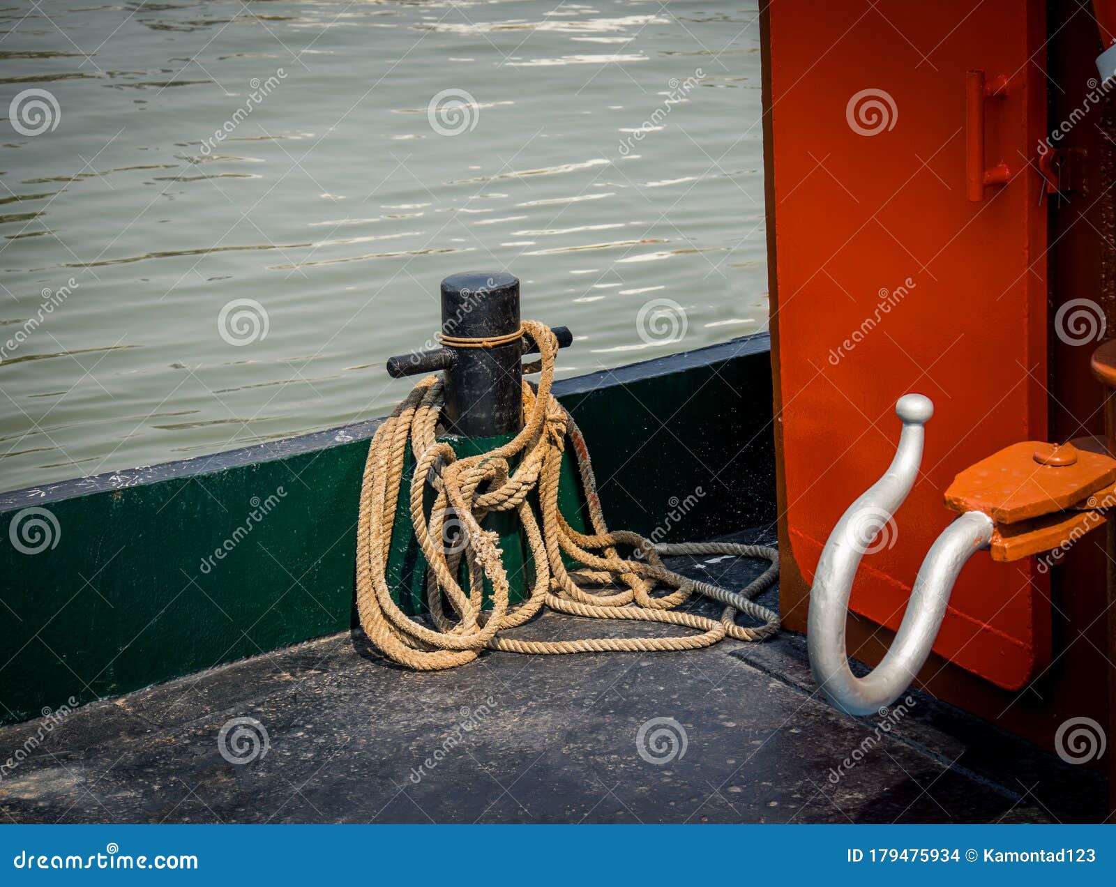 Mooring ropes and hooks stock photo. Image of dock, boat 179475934
