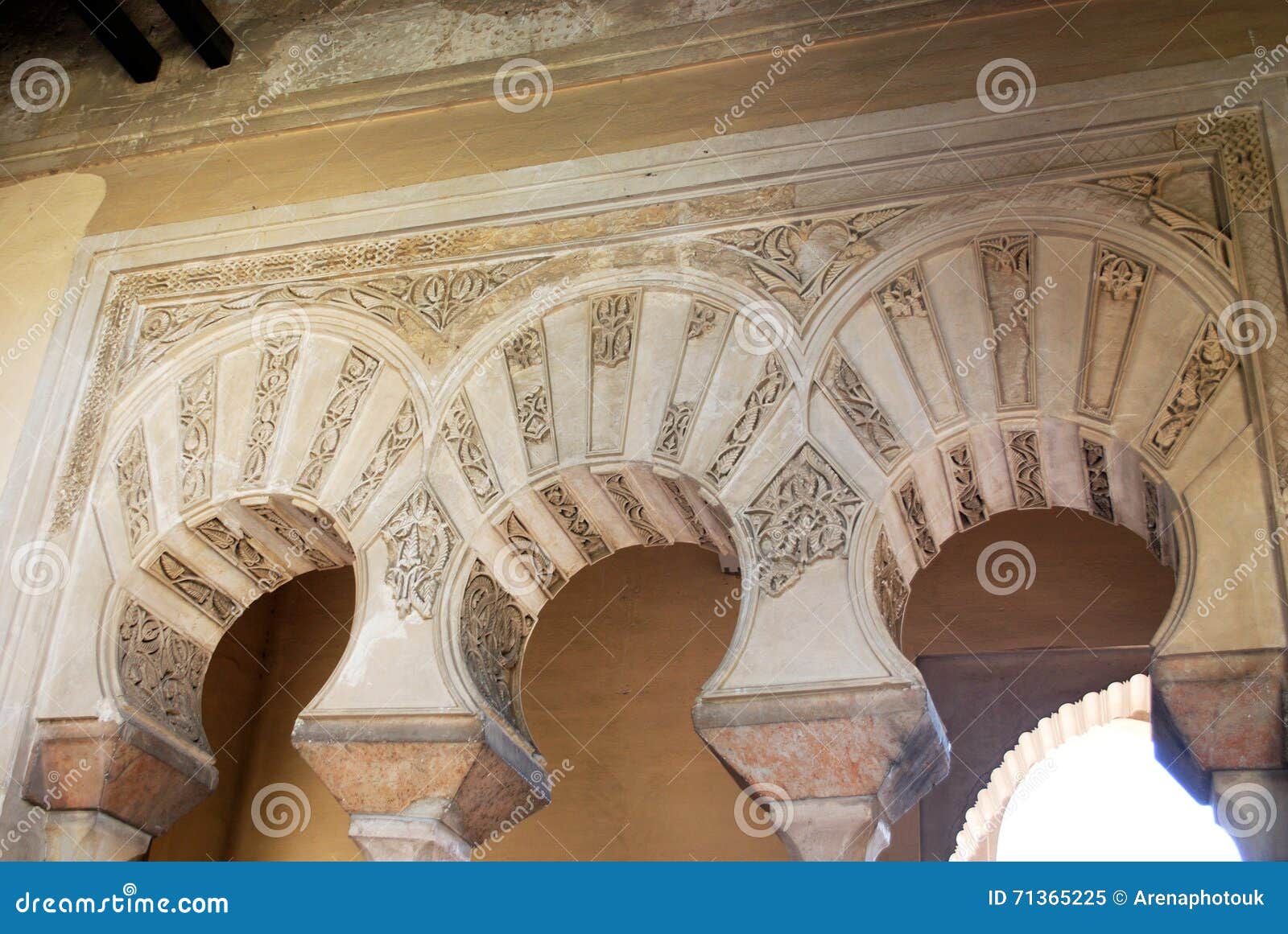 moorish arches, malaga castle.