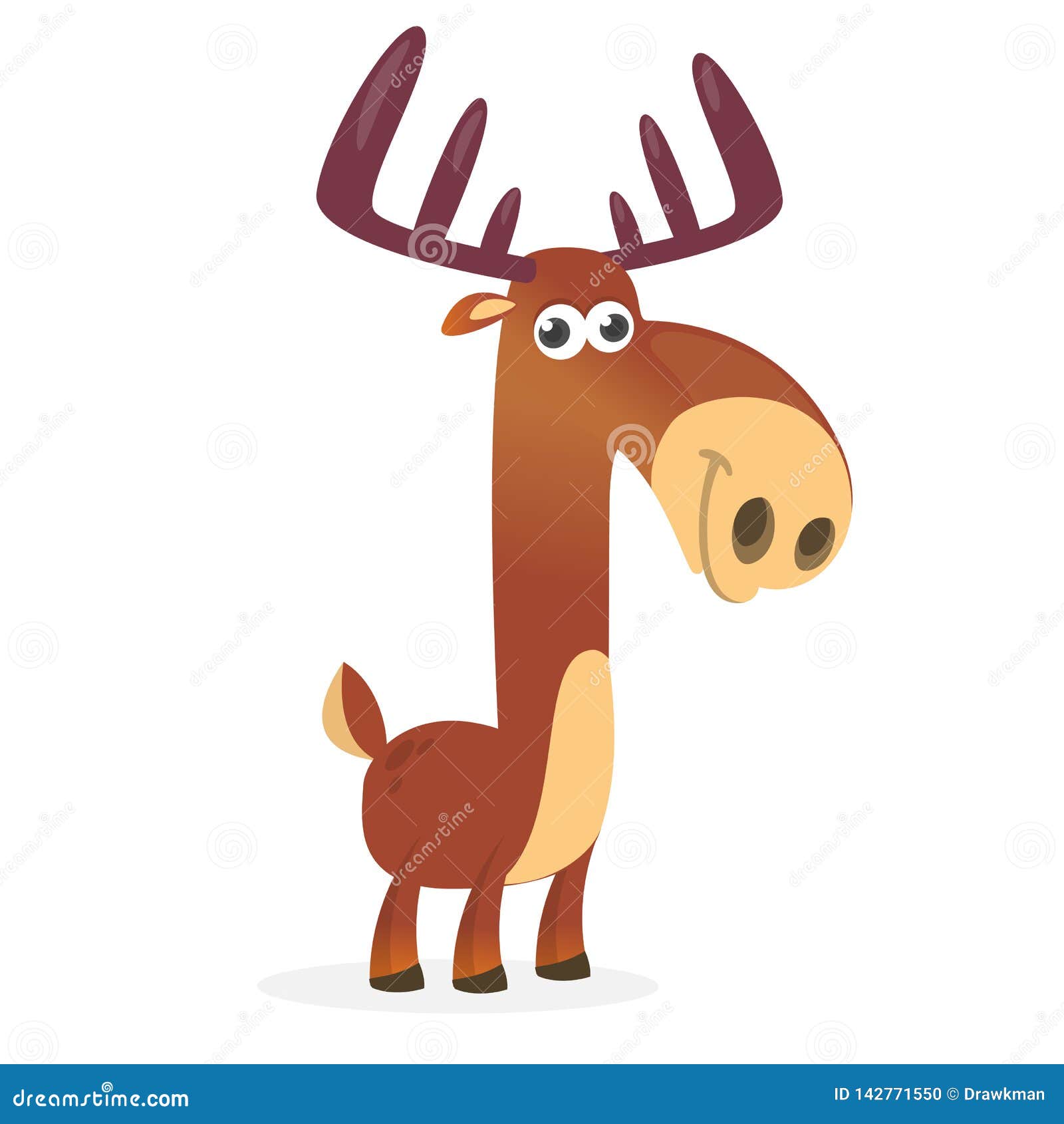 Cute Cartoon Moose Character Stock Vector Illustration Of Brown Head Cute Cartoon Moose Character Stock Vector Illustration Of Brown Head