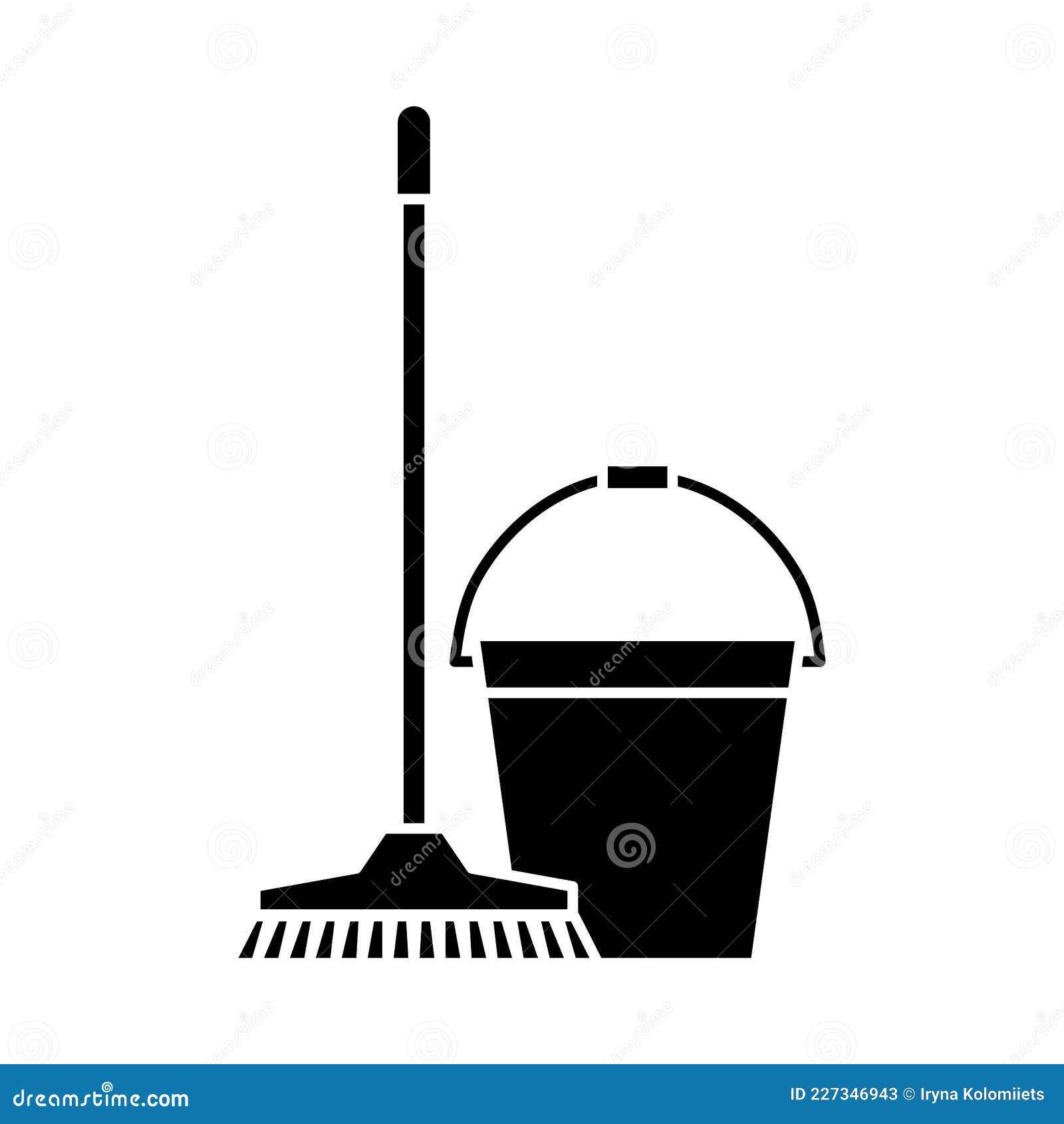 Bucket And Mop For Cleaning Stock Illustration - Download Image