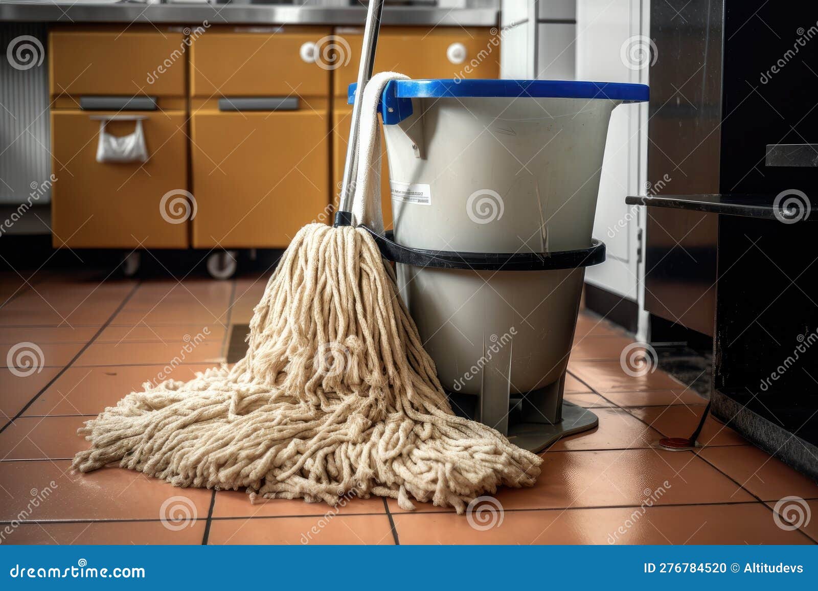 A Mop and Bucket, Ready for a Cleaning Spree Stock Illustration Illustration of cleaning