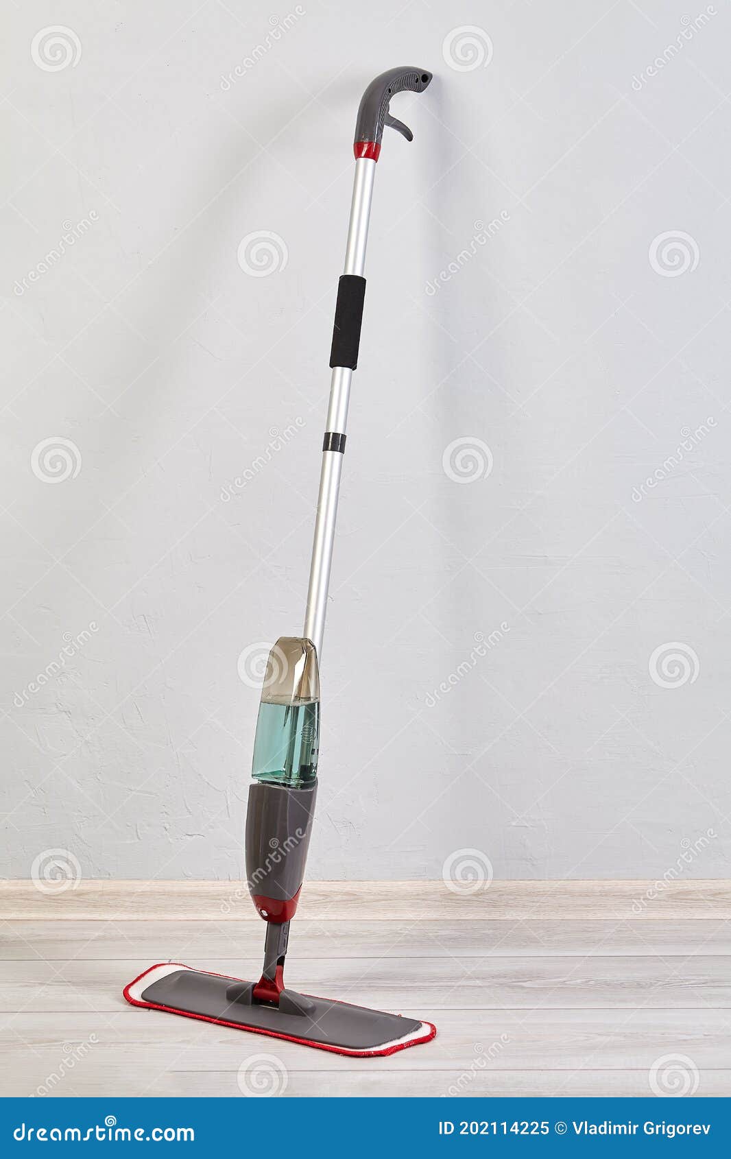 Mop for Cleaning Floor with Special Liquid and Microfiber Cloth Inside