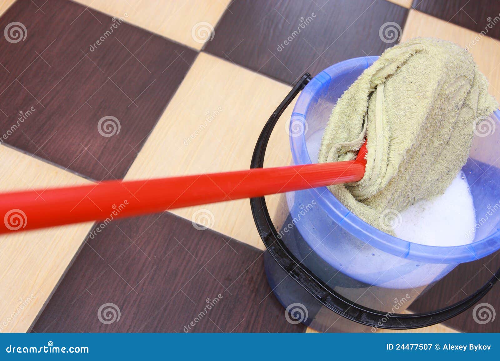 Mop with a cloth. stock image. Image of housework, bucket 24477507