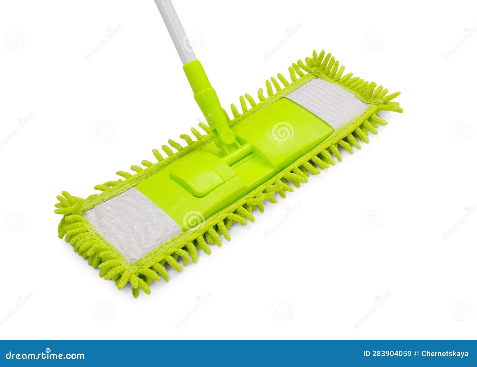 Mop with Plastic Handle Isolated on White Stock Image Image of
