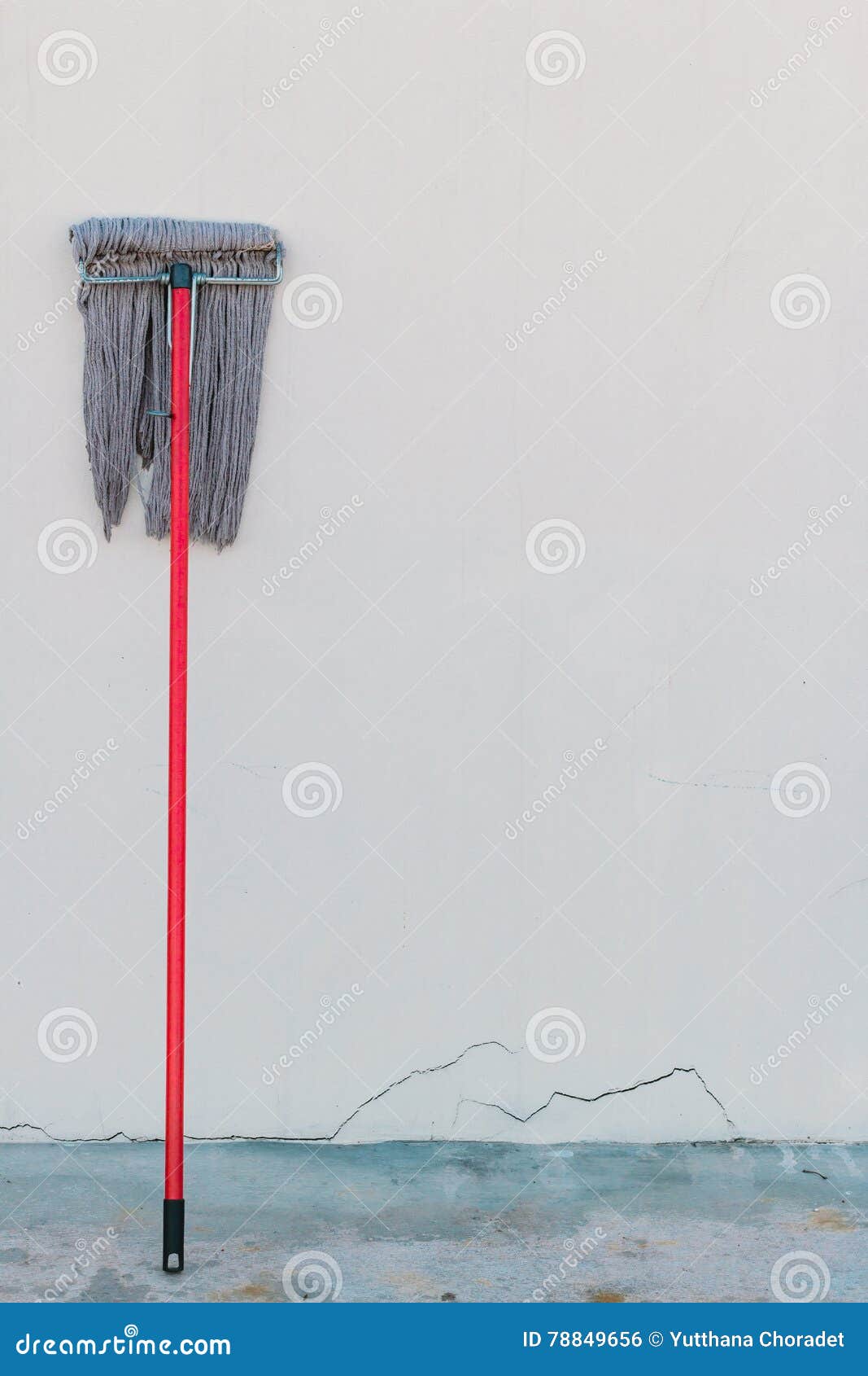 Mops Cleaning Equipment is Placed on the Wall Stock Photo Image of