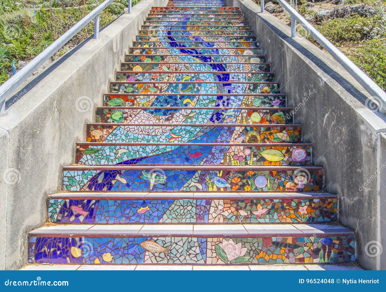 golden gate heights mosaic stairway, tiled steps