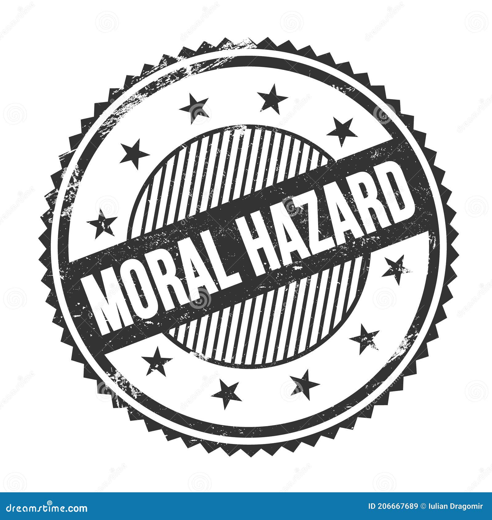 MORAL HAZARD Text Written on Black Grungy Round Stamp Stock Illustration Illustration of