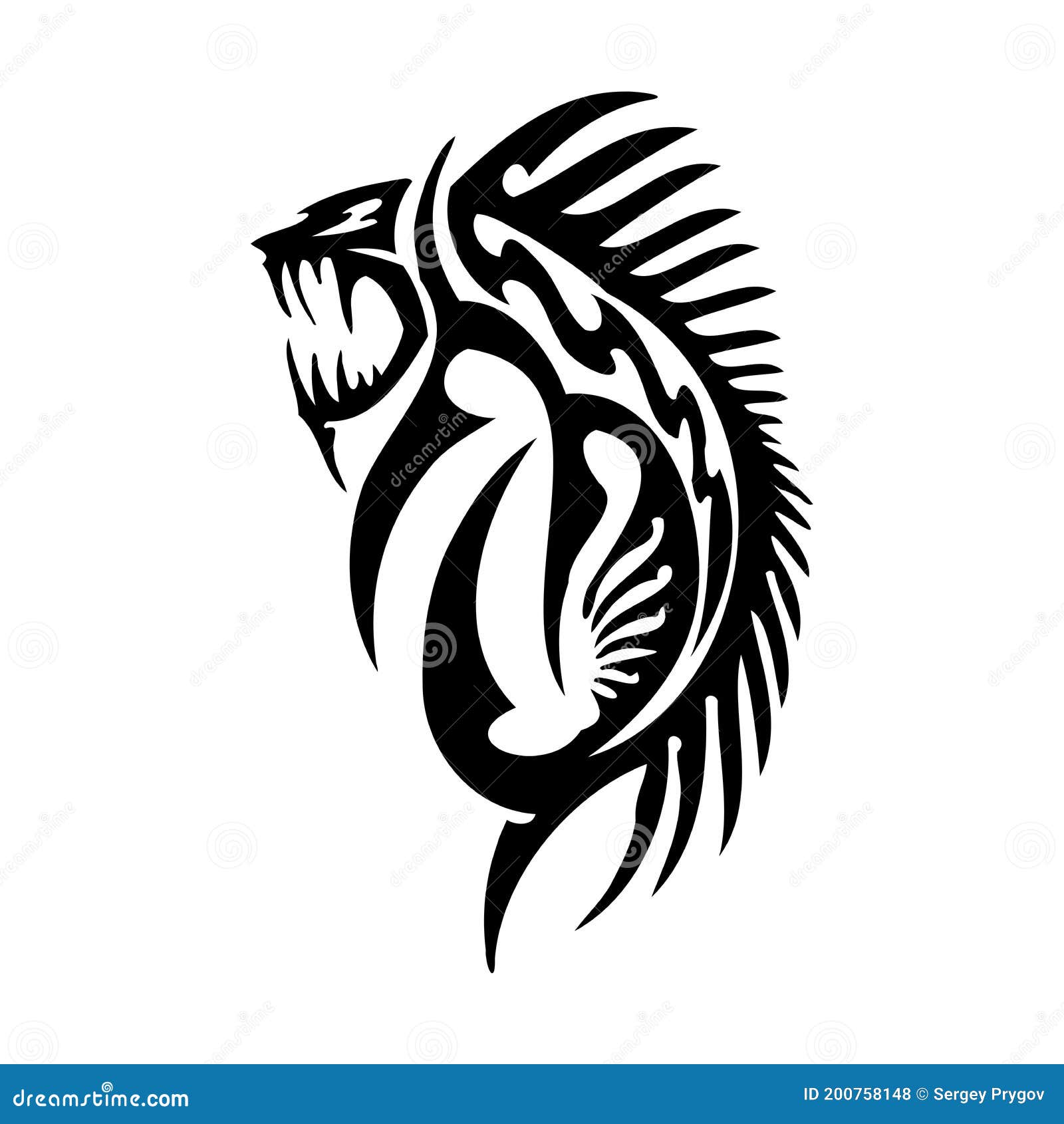Download Moray Eel Sea Dragon Tribal Sea Monster Svg Digital Download Tribal Tattoo Cricut Cameo Silhouette Vector Stock Vector Illustration Of Design Monsters 200758148