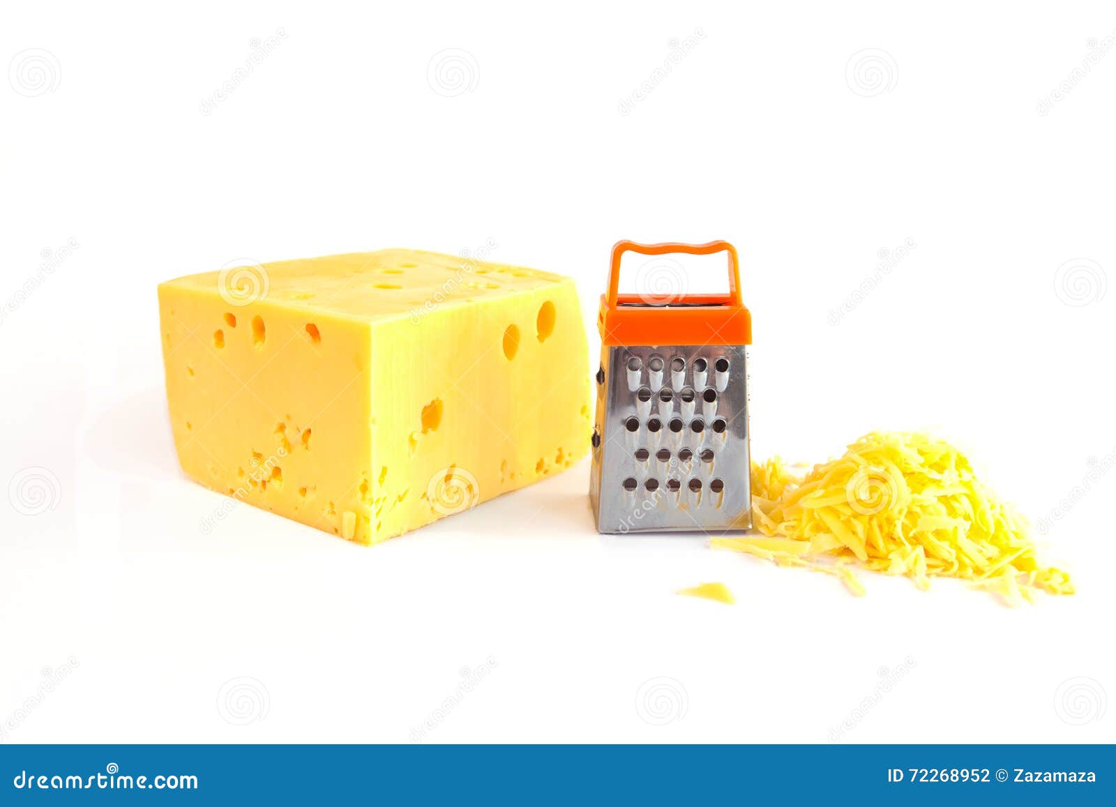 Morceau De Fromage, De Fromage Râpé Et De Petite Grille En Métal Pour  Préparer Le Fromage Râpé D'isolement Sur Le Blanc Photo stock - Image du  cuisine, argent: 72268952