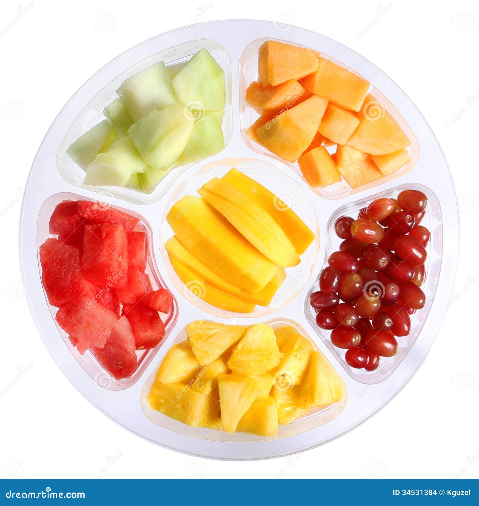 Rayon Fruits frais découpés : barquettes en plastique de fruits mélangés  '(petits fruits entiers et fruits découpés) - Phototheque du Ctifl