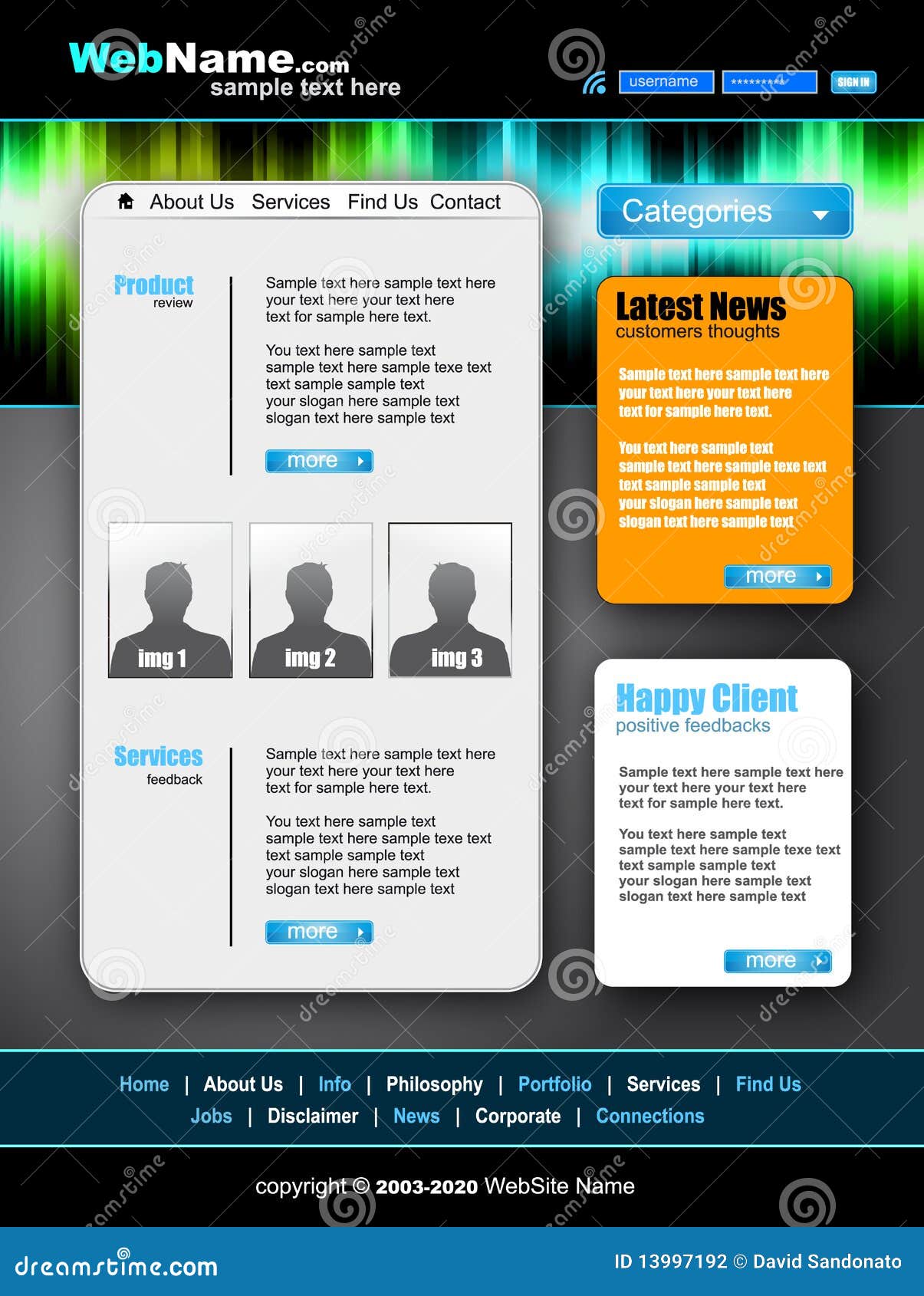 morder and futuristic style website template