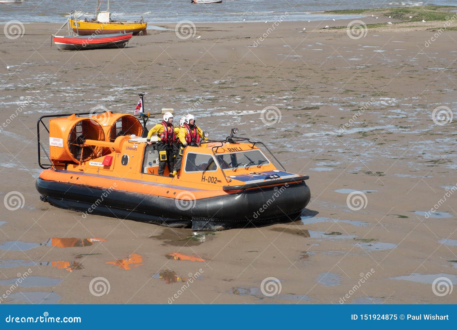 RNLI Rescue Hovercraft With Crew On Beach Editorial Image ...