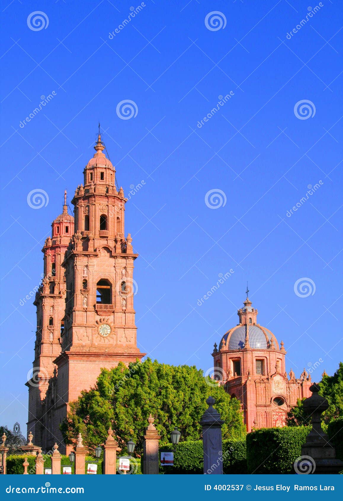 morelia cathedral in michoacan, mexico.