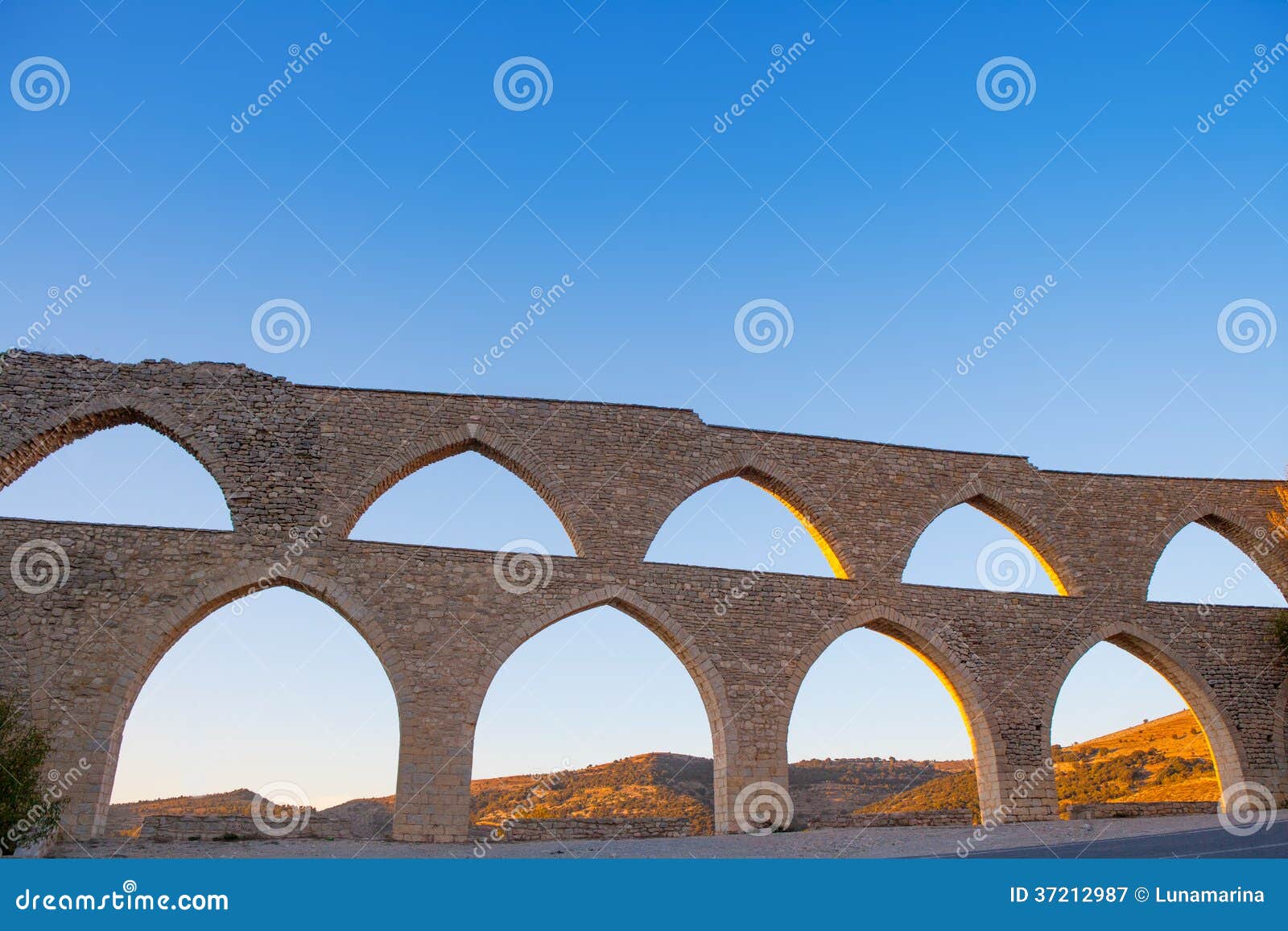 morella aqueduct in castellon maestrazgo at spain