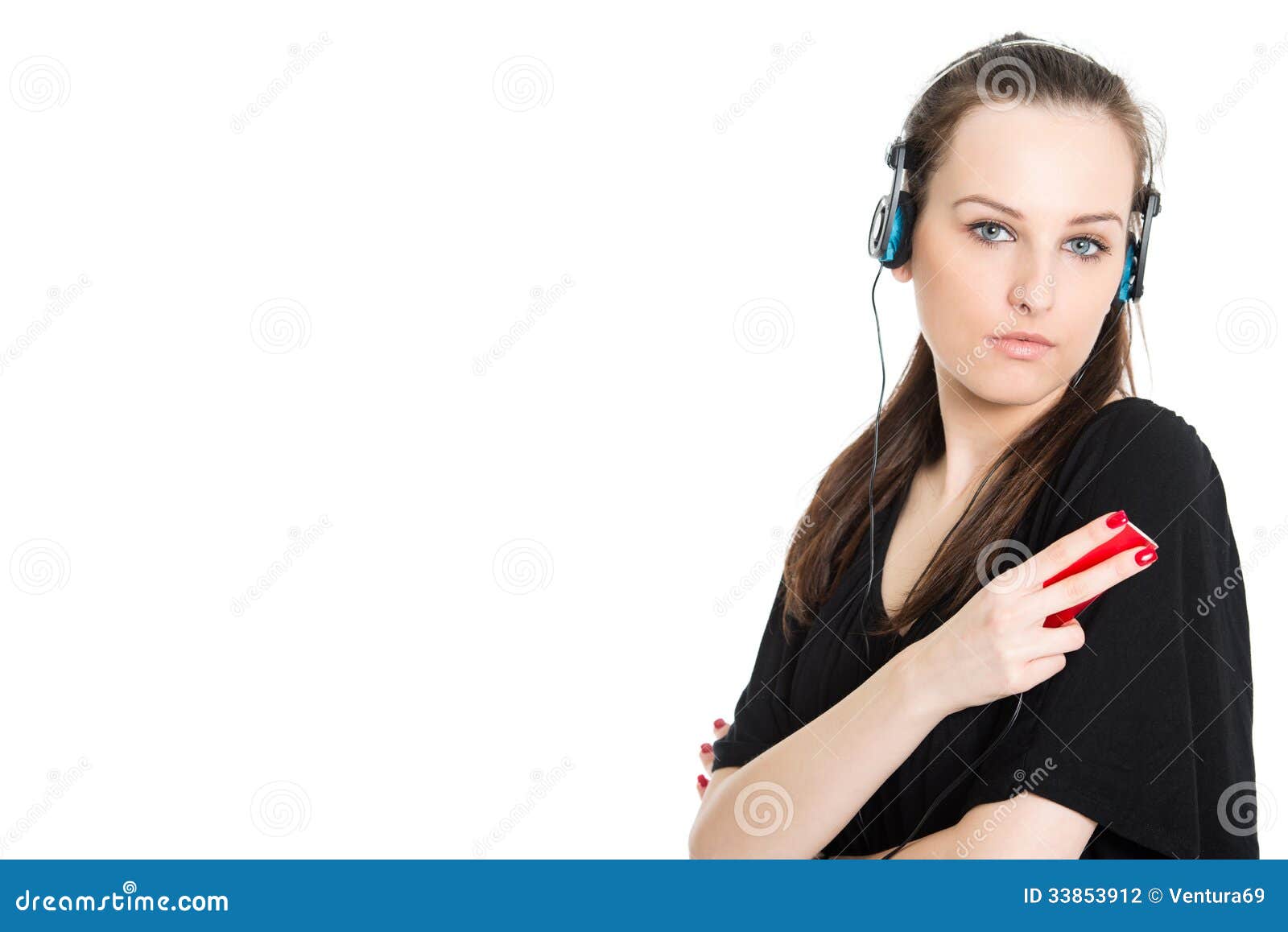 Morena Que Escuta a Música Do Jogador Foto de Stock - Imagem de contente,  menina: 33853912