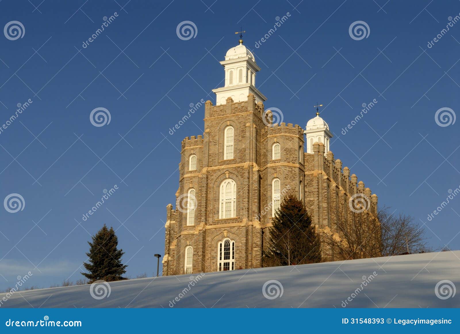 mormon temple in logan utah in the winter