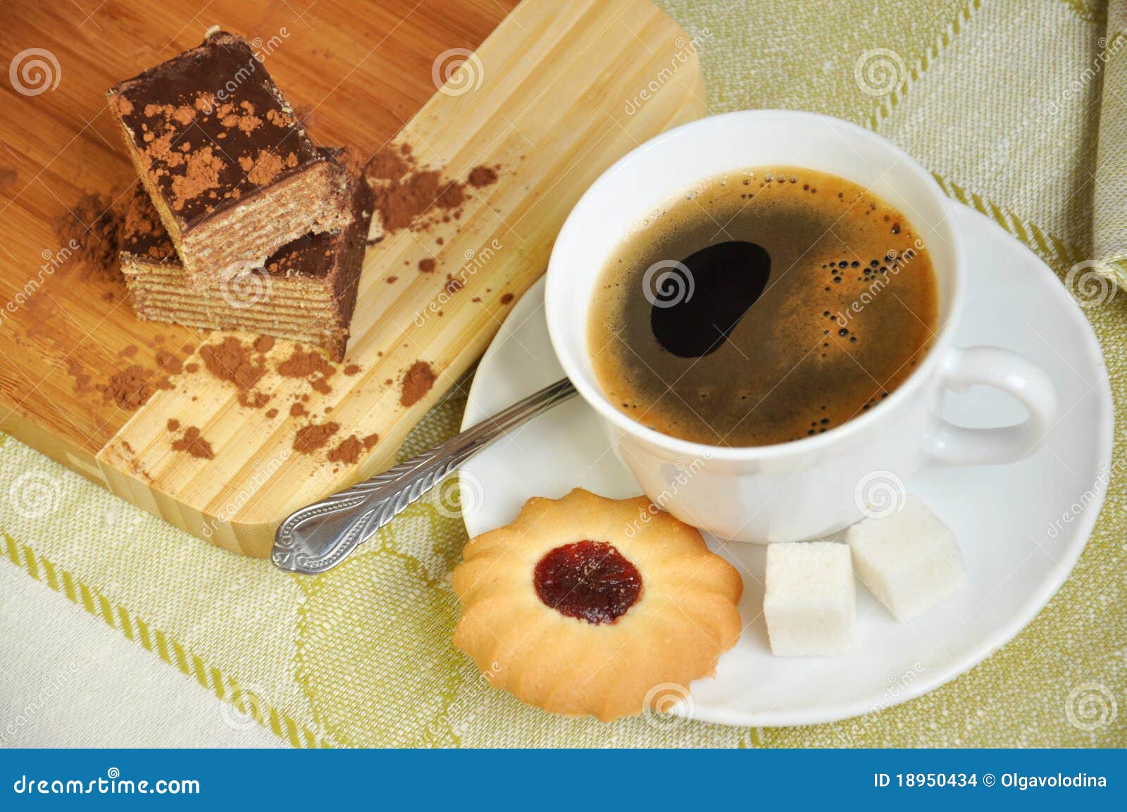Morning Black Coffee with Biscuits Stock Photo - Image of coffee ...