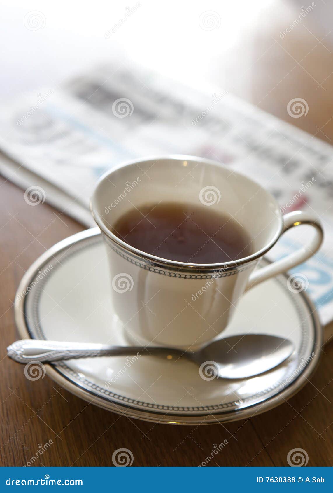 Morning black tea stock photo. Image of read, write, coffee 7630388