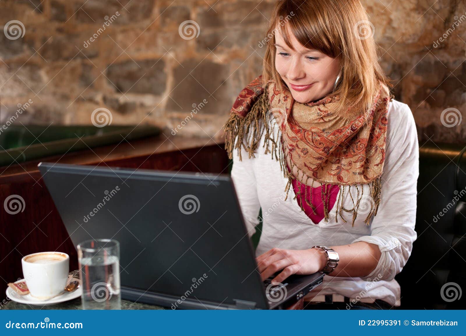 Morning Coffee in Cafe Stock Image Image of chat, girl 22995391