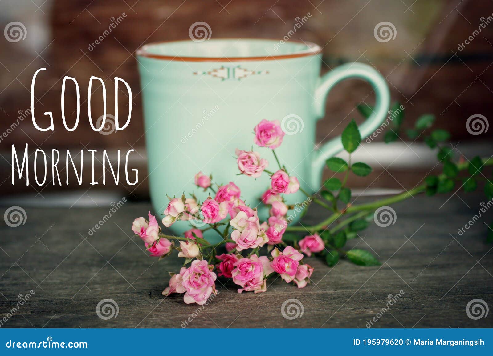 Morning Greeting Text Message with a Cup of Morning Coffee or Tea ...