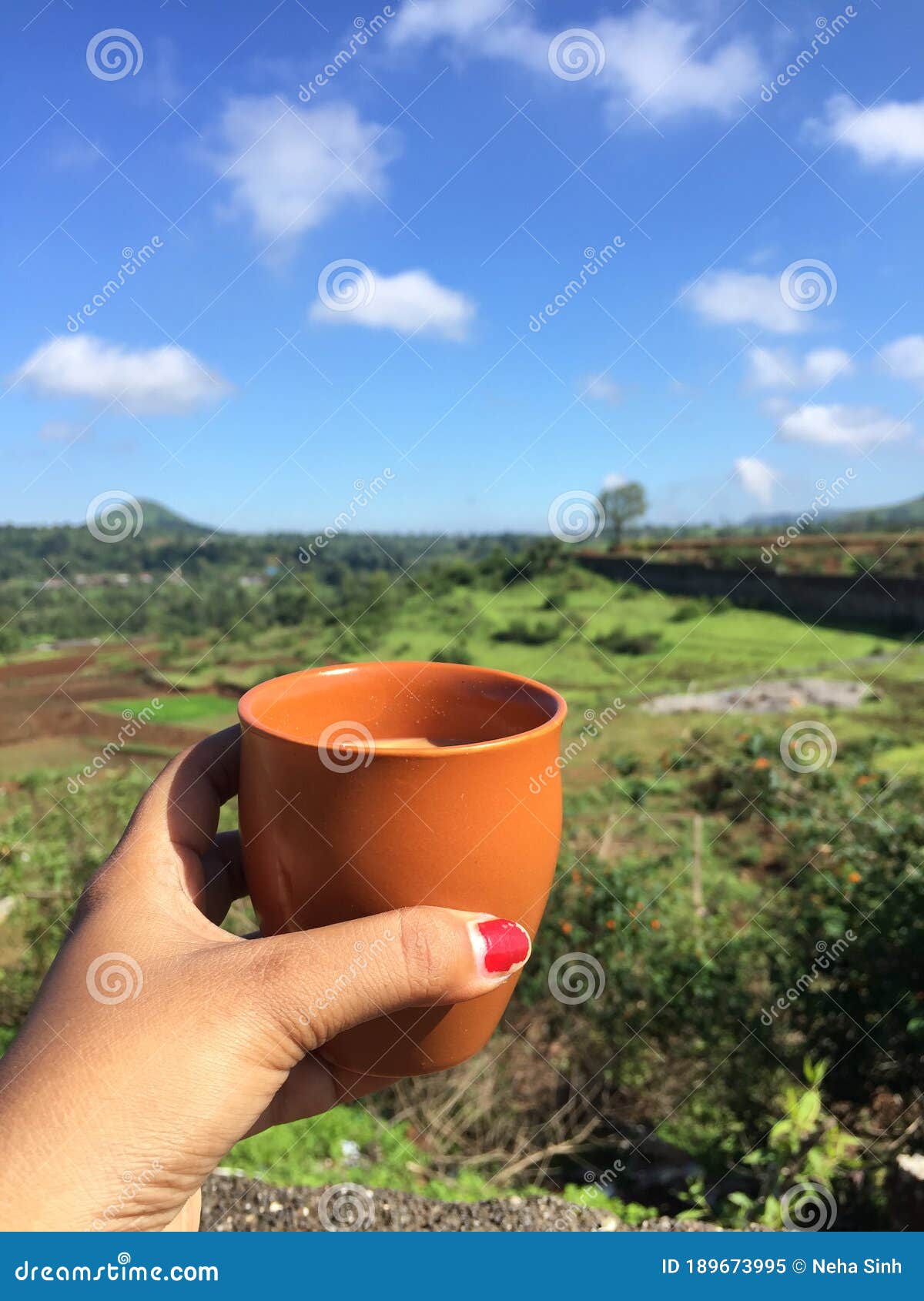Morning tea stock image. Image of hill, kullad, station 189673995