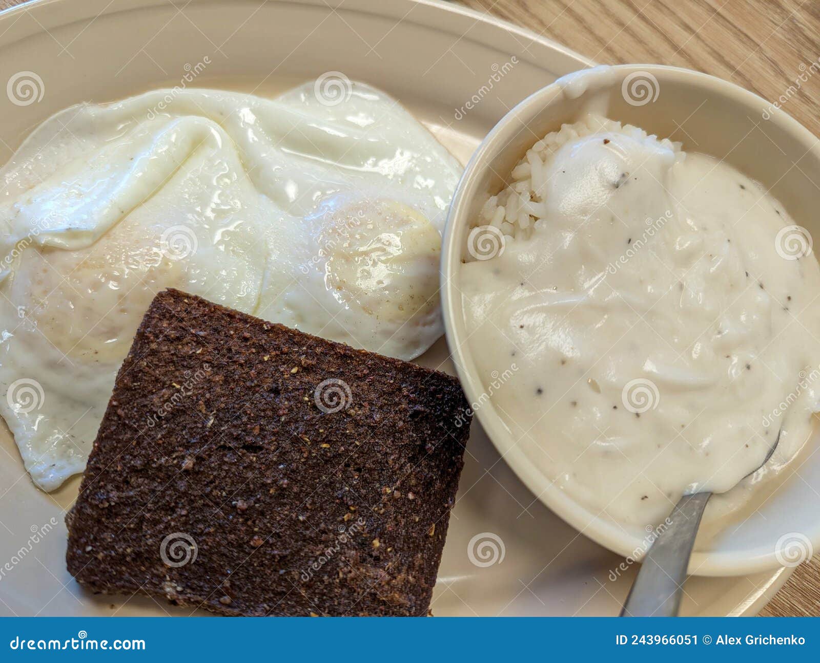 Morning Livermush Breakfast with Eggs and Gravy Stock Image Image of