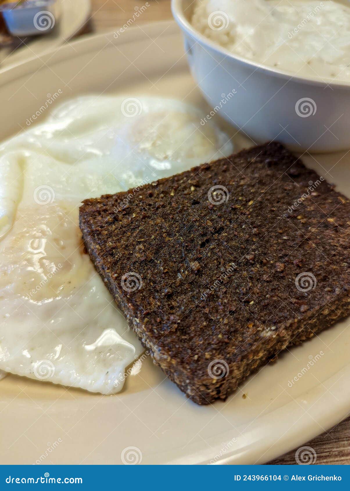 Morning Livermush Breakfast with Eggs and Gravy Stock Photo Image of