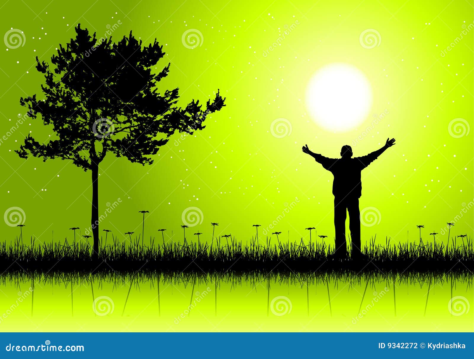 Morning star stock vector. Illustration of land, landscape 9342272