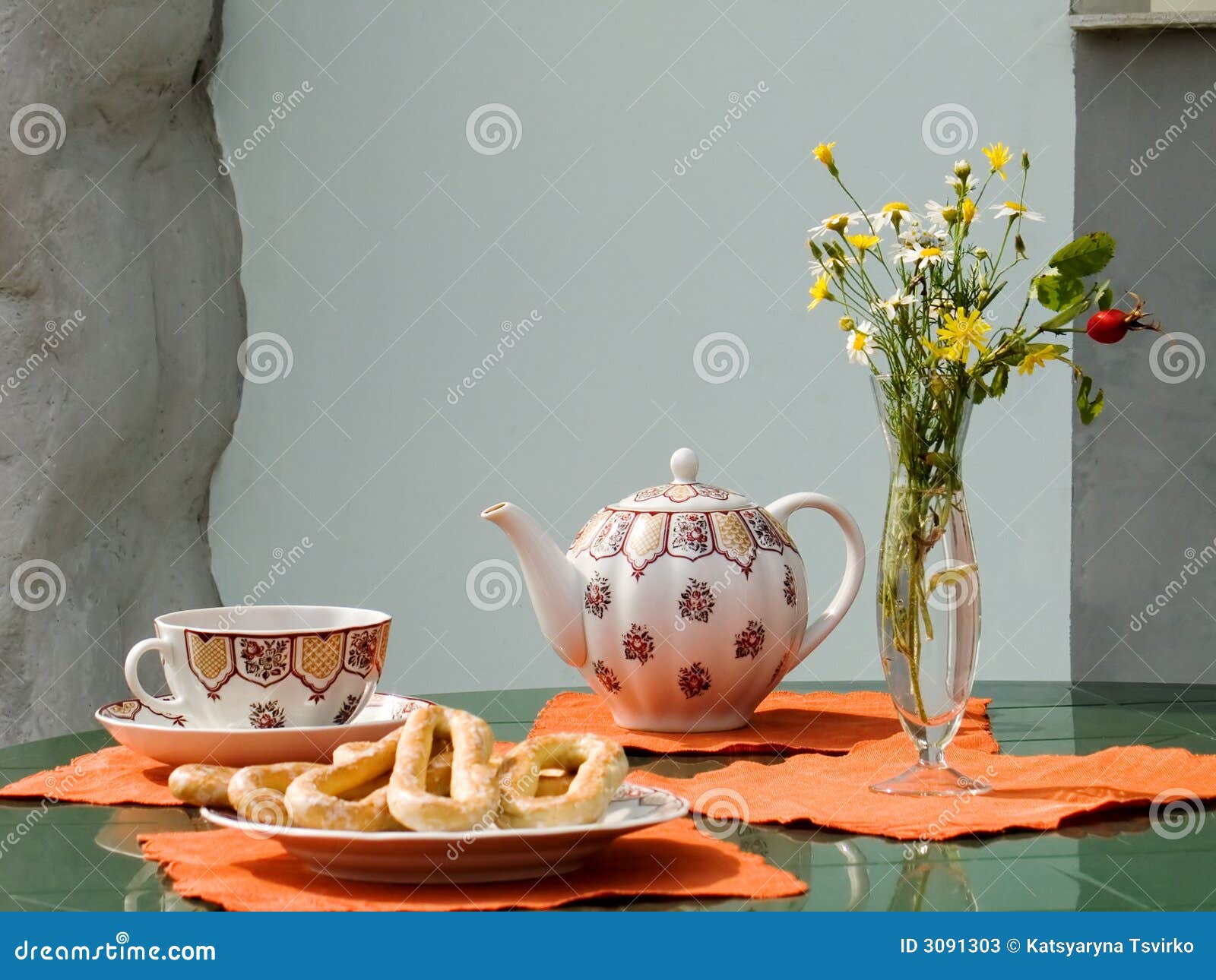 Morning tea stock image. Image of blue, meal, invigorative 3091303