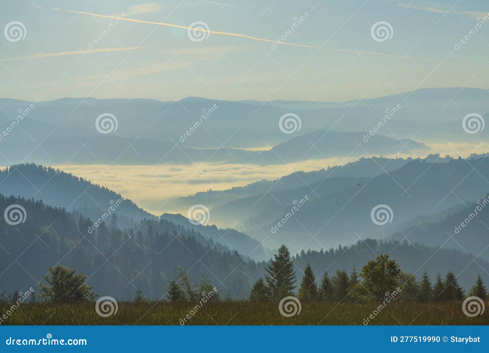 morning view of the peaks of beskid sadecki, poland