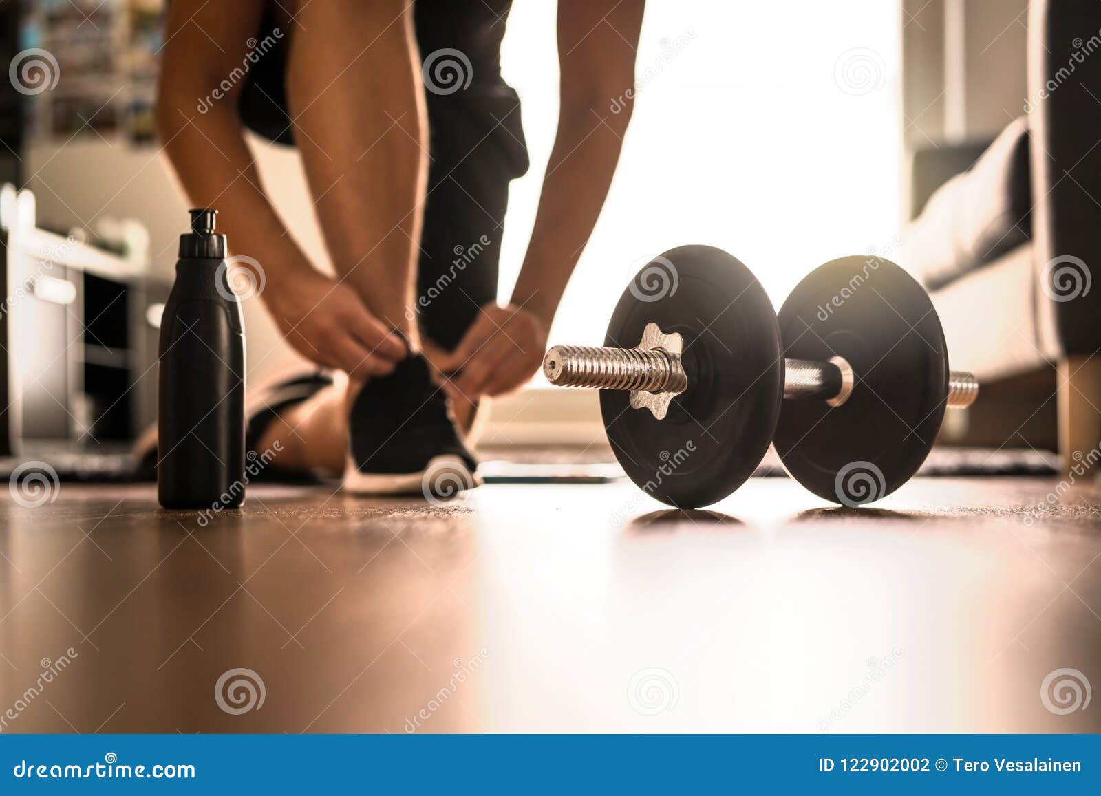 morning workout routine in home gym