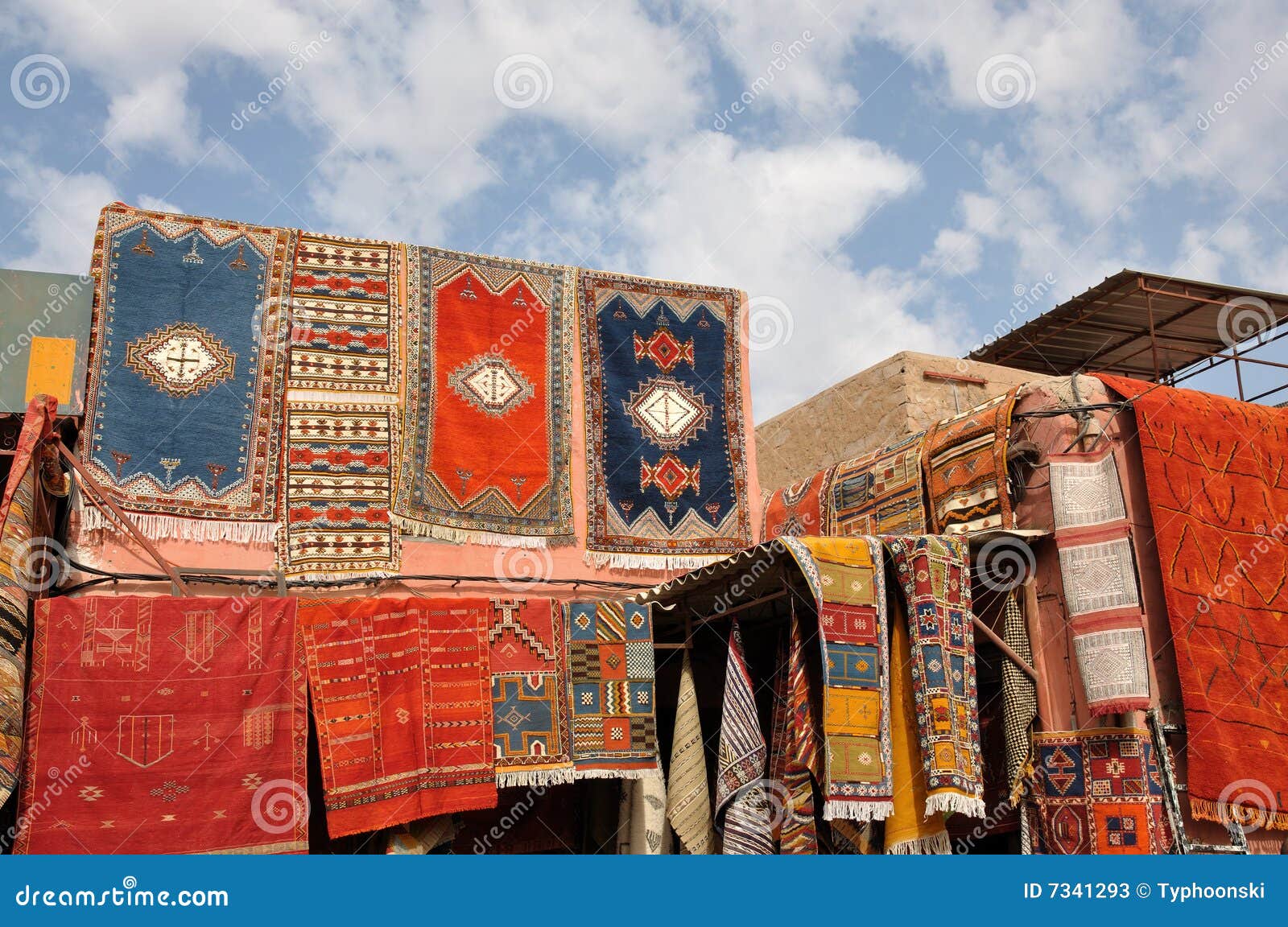 Moroccan Carpets for sale stock image. Image of asia, pattern 7341293