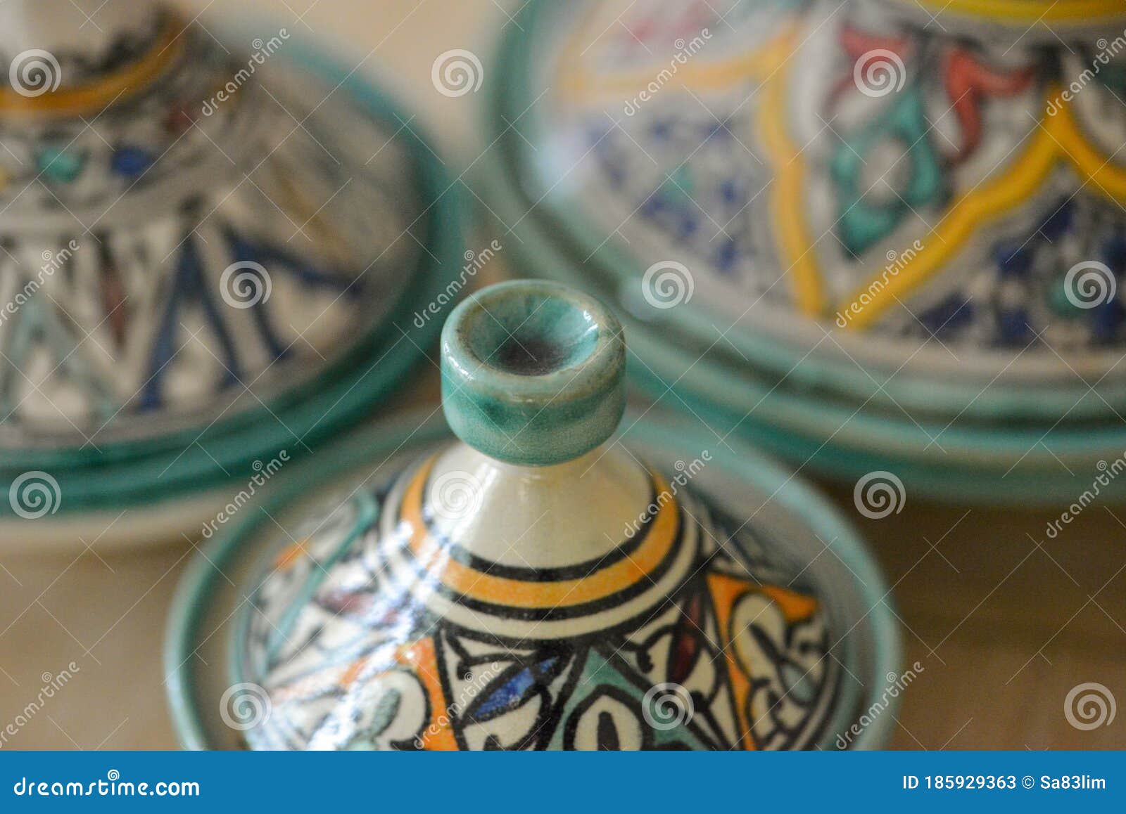 Moroccan ceramic pots stock image. Image of design, handmade 185929363