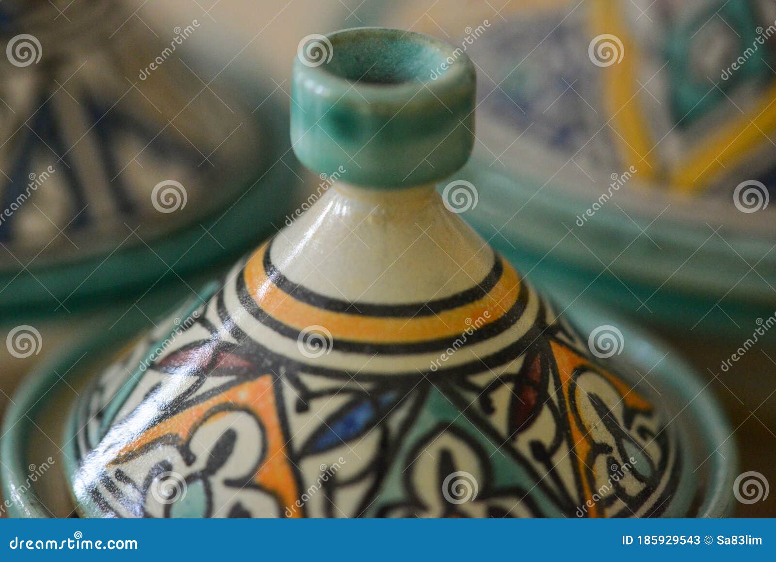 Moroccan ceramic pots stock image. Image of marrakesh 185929543