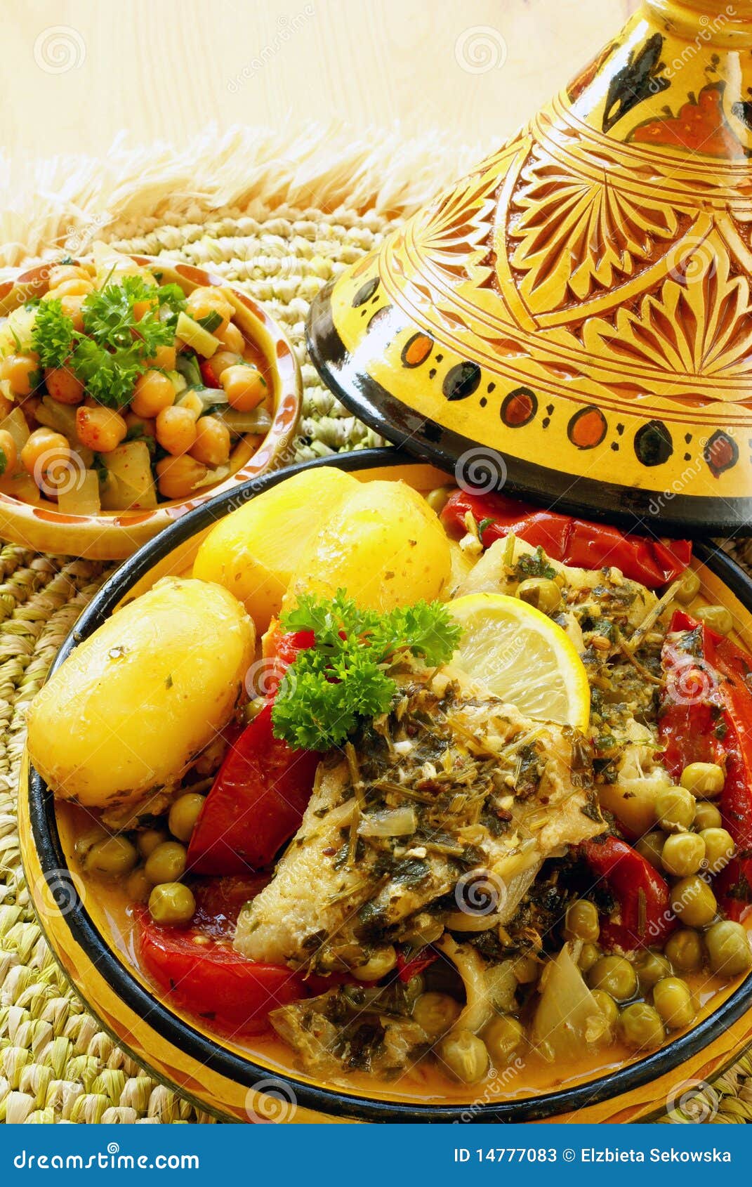 Moroccan Chermoula Fish Tajine Stock Image Image of arabic, juice
