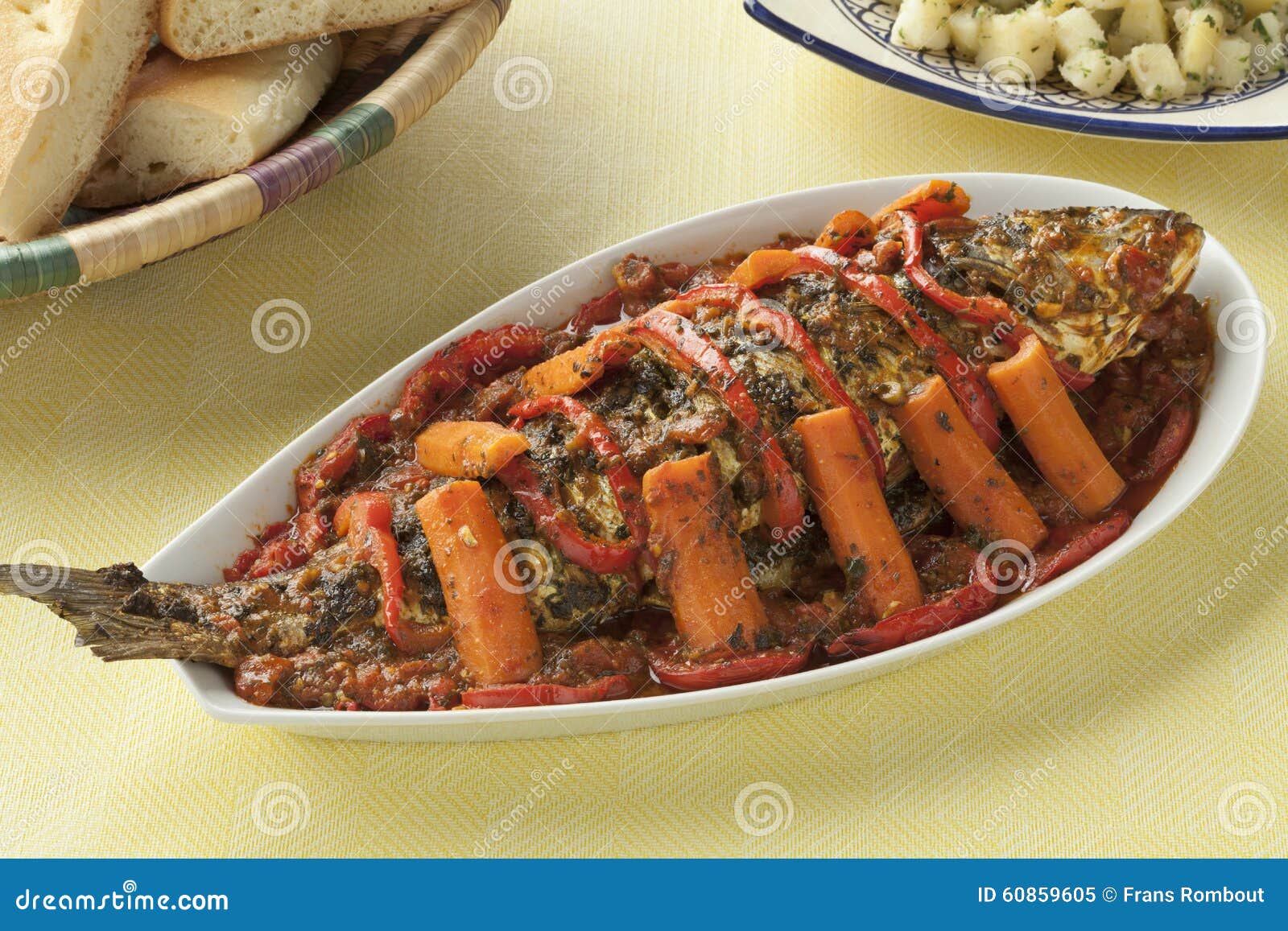 Moroccan Fish Tagine with Chermoula Stock Image Image of cooked