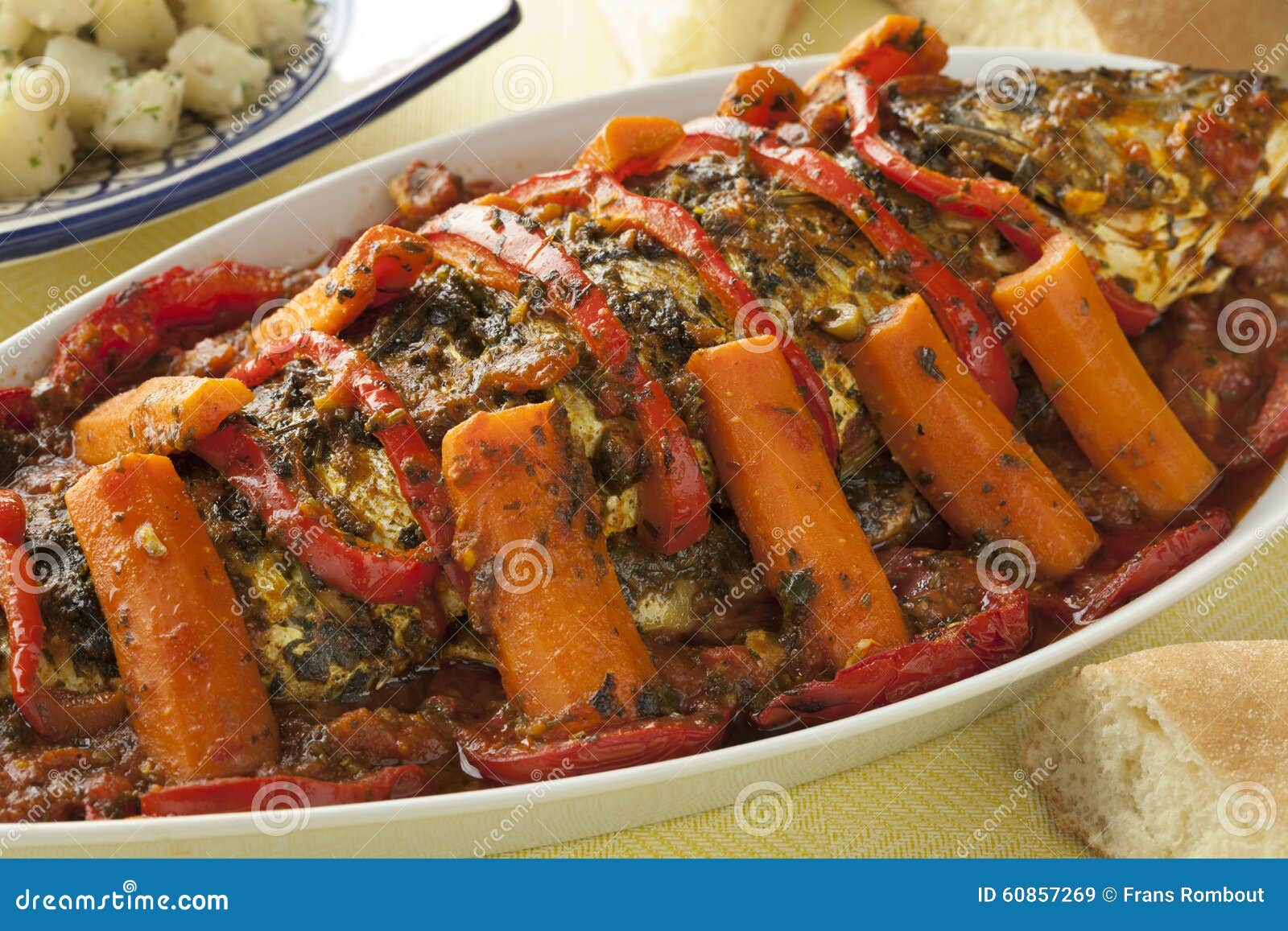 Moroccan Fish Tagine with Chermoula Stock Image Image of mqualli