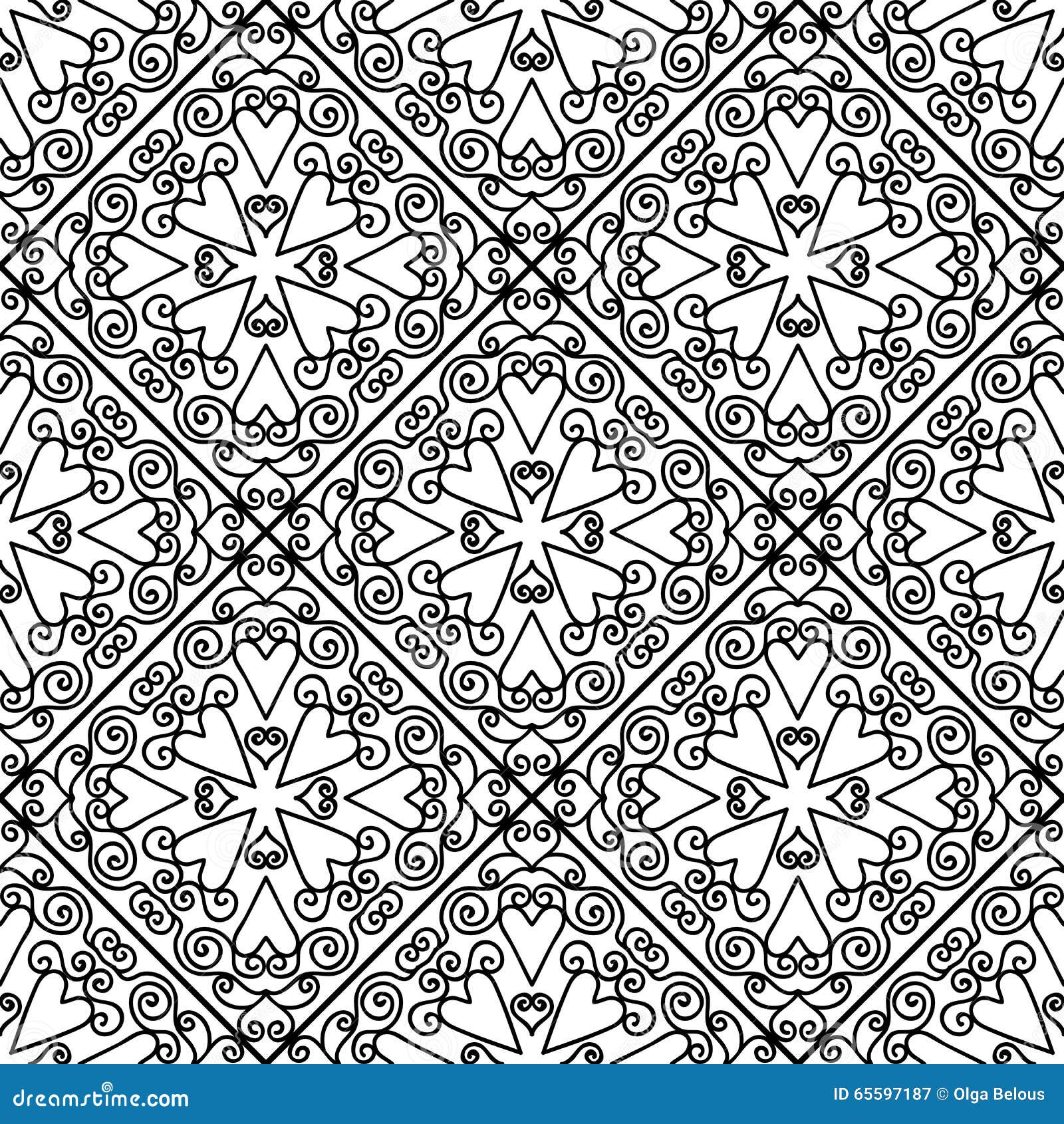 Moroccan Floral Monochrome Seamless Ornament. Stock Vector ...