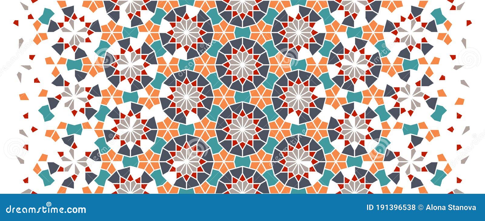 Moroccan Mosaic Wallpaper. Repeating Vector Border, Pattern, Background