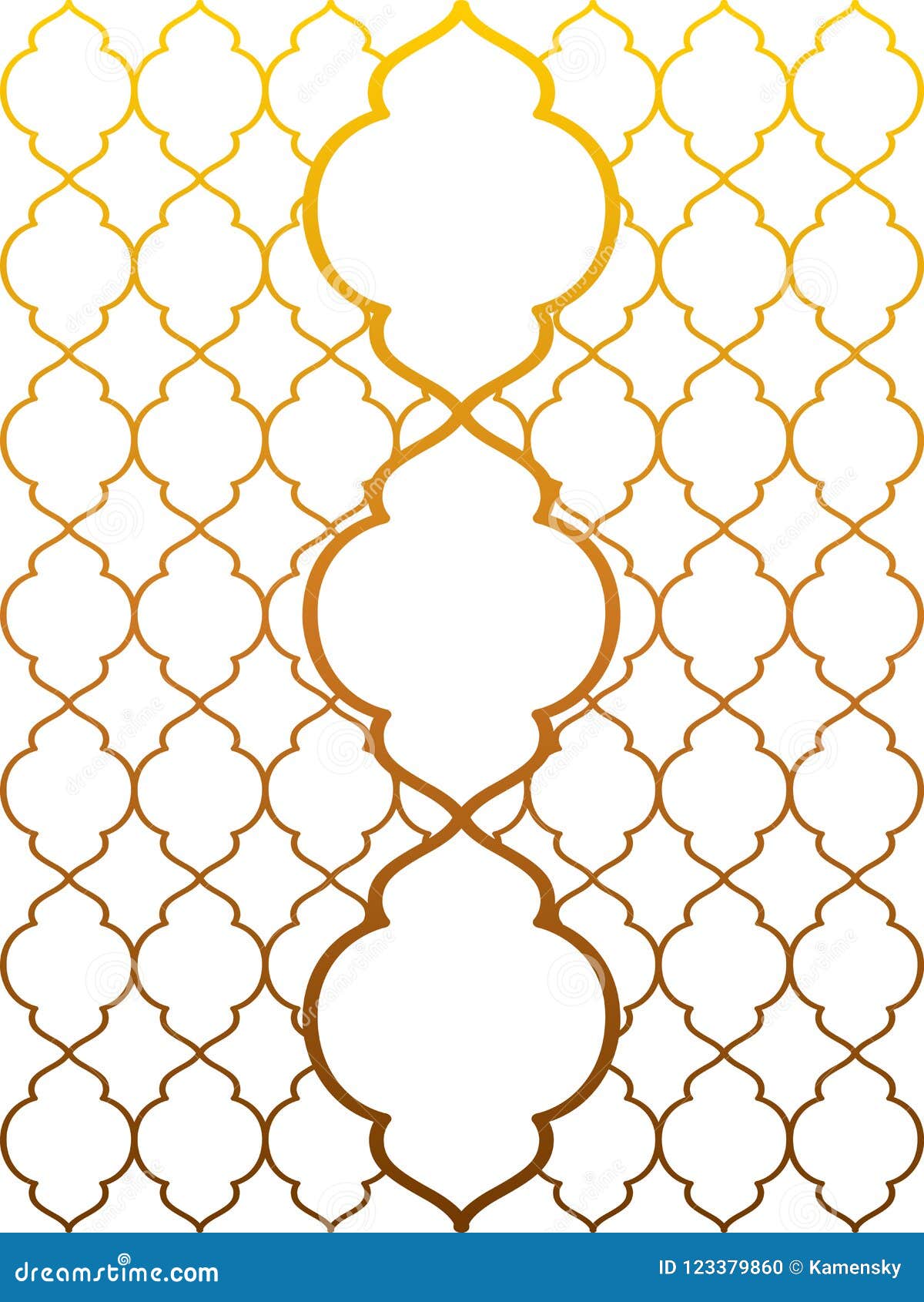 Moroccan Motif Background in the Gold Gradient Stock Illustration