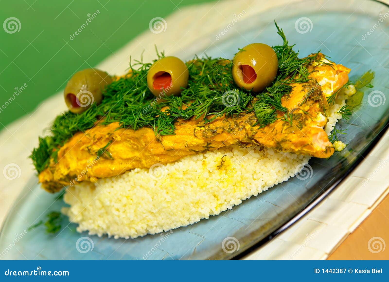 Moroccan Salmon With Couscous Stock Image Image Of Couscous Organic 1442387
