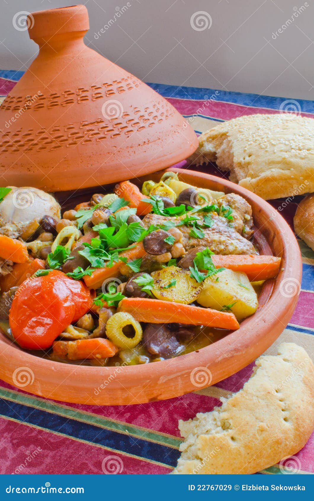 Moroccan Seven Vegetables Tajine Stock Image Image of carrot, baked