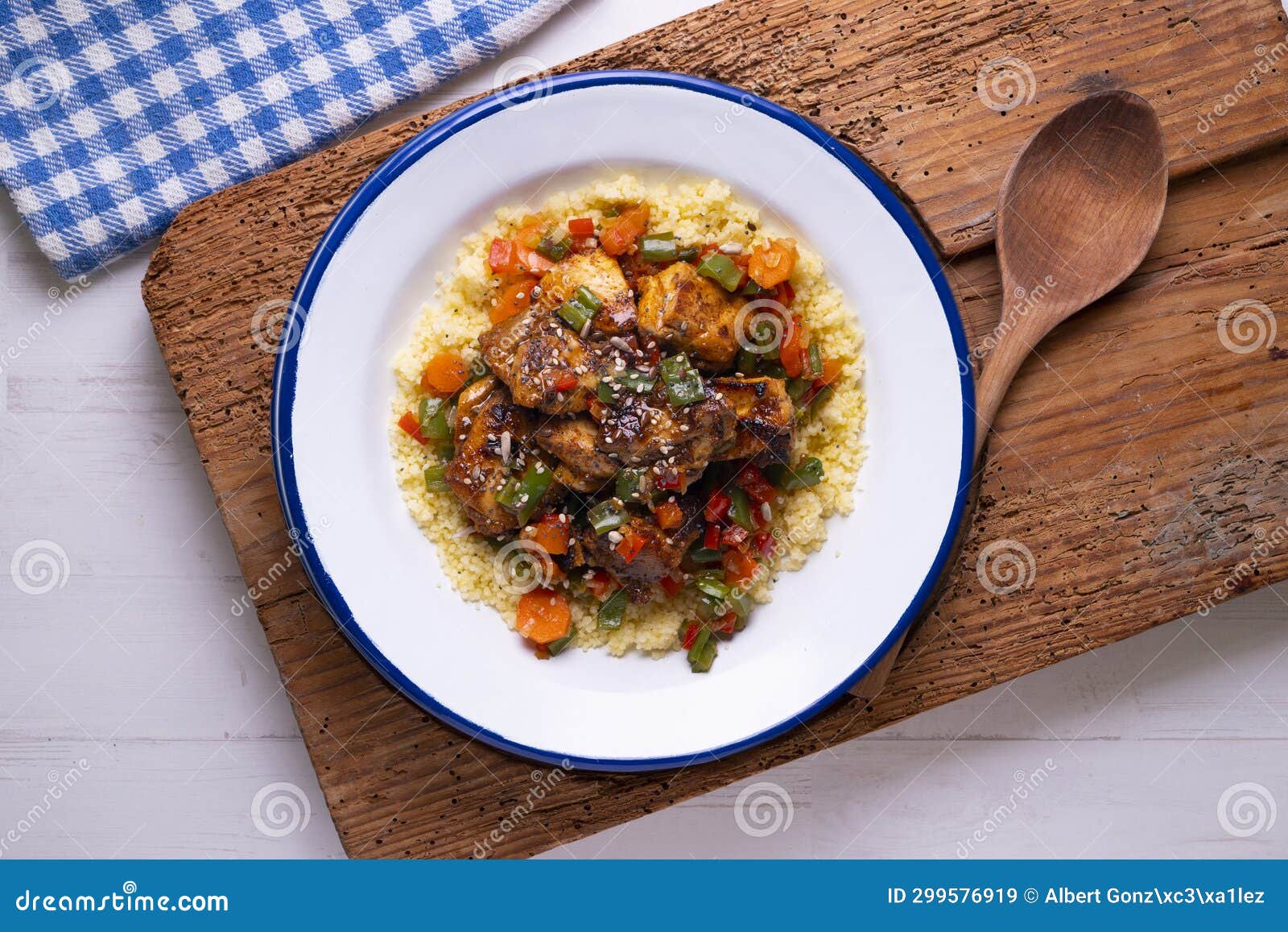 Moroccanstyle Marinated Chicken with Couscous. Stock Image Image of