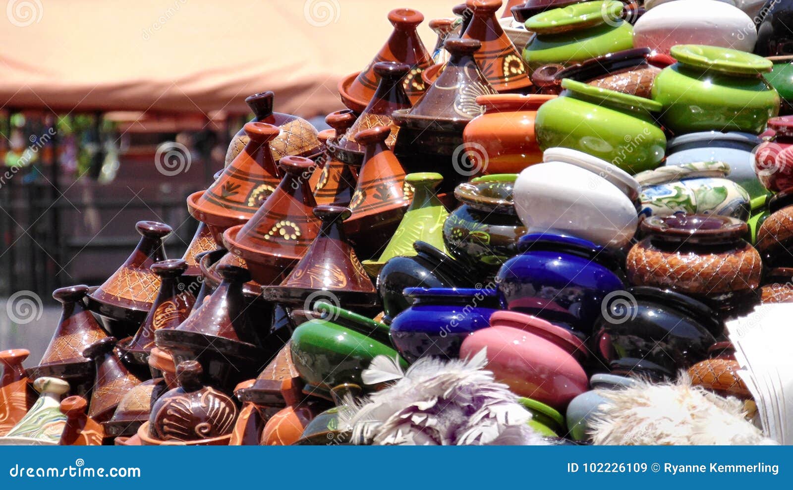 Moroccan tagines stock image. Image of arabic, africa 102226109