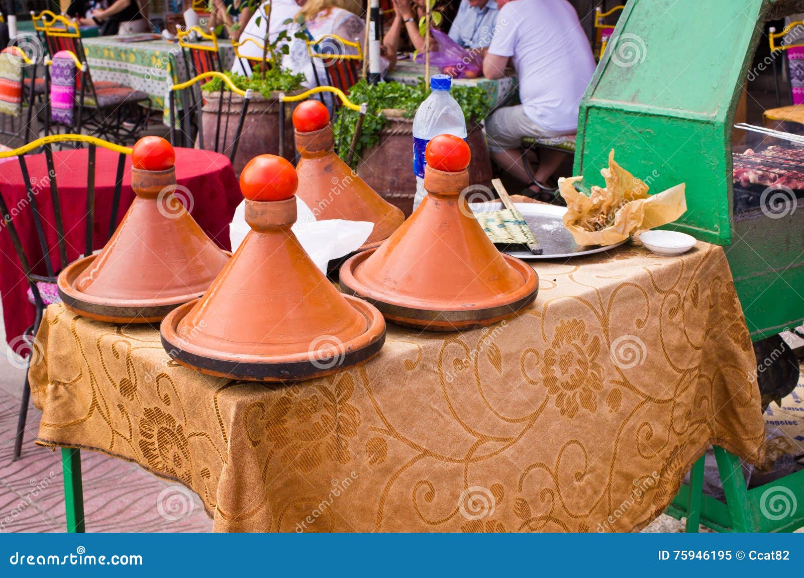 Moroccan Tagines in Restaurant Stock Image Image of marrakesh
