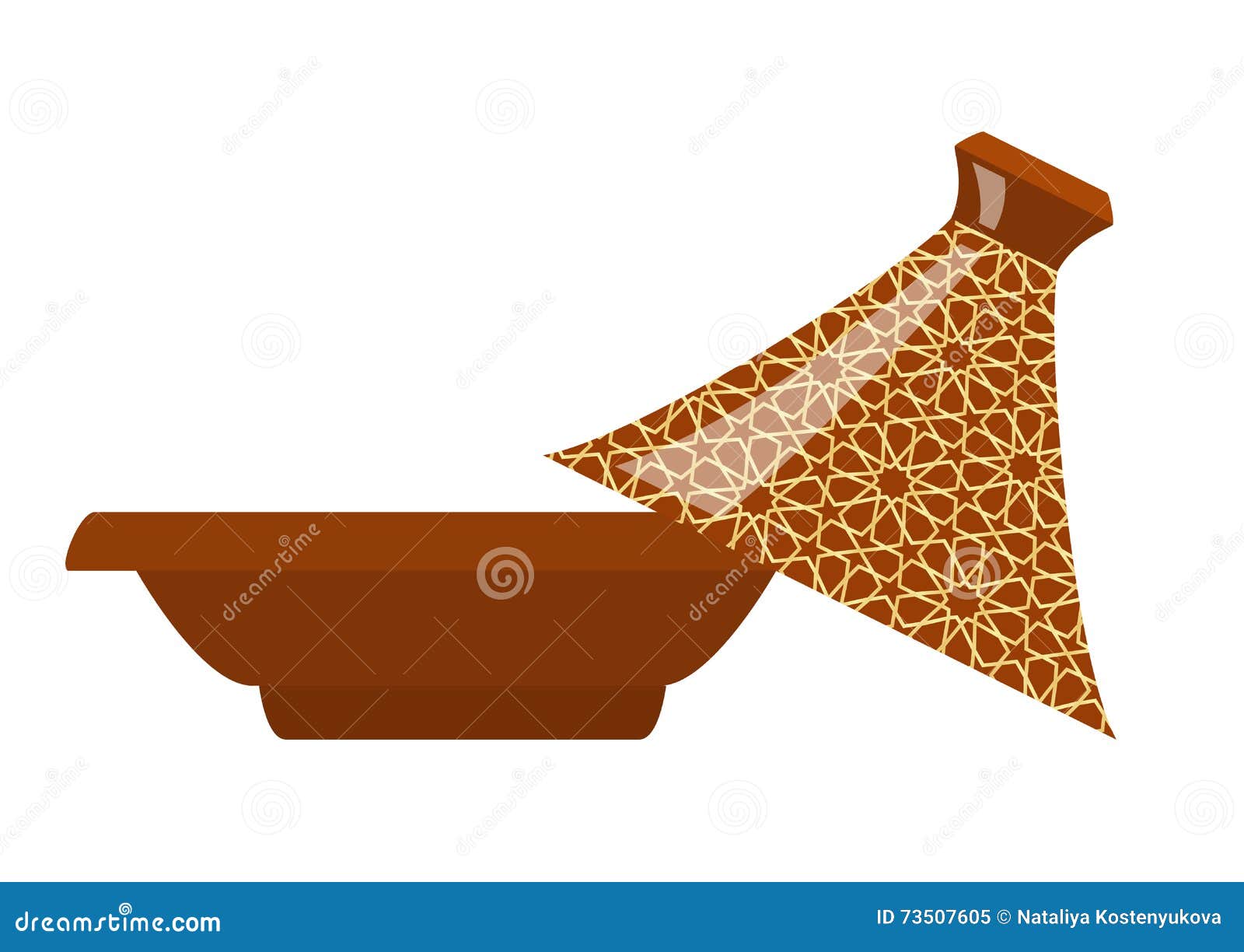 Moroccan tajine isolated stock vector. Illustration of vector - 73507605