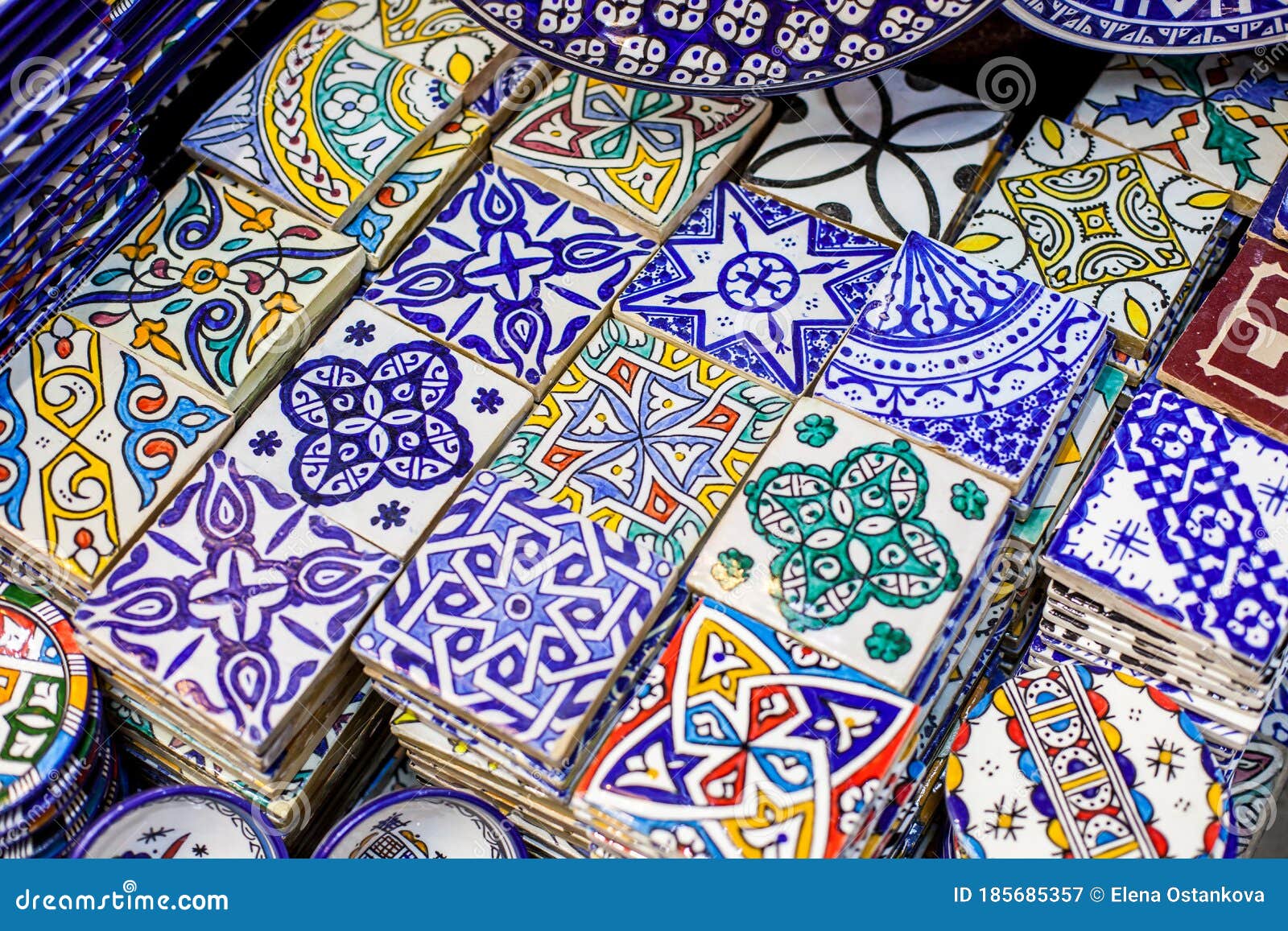 Moroccan tiles stock image. Image of ceramic, detail 185685357